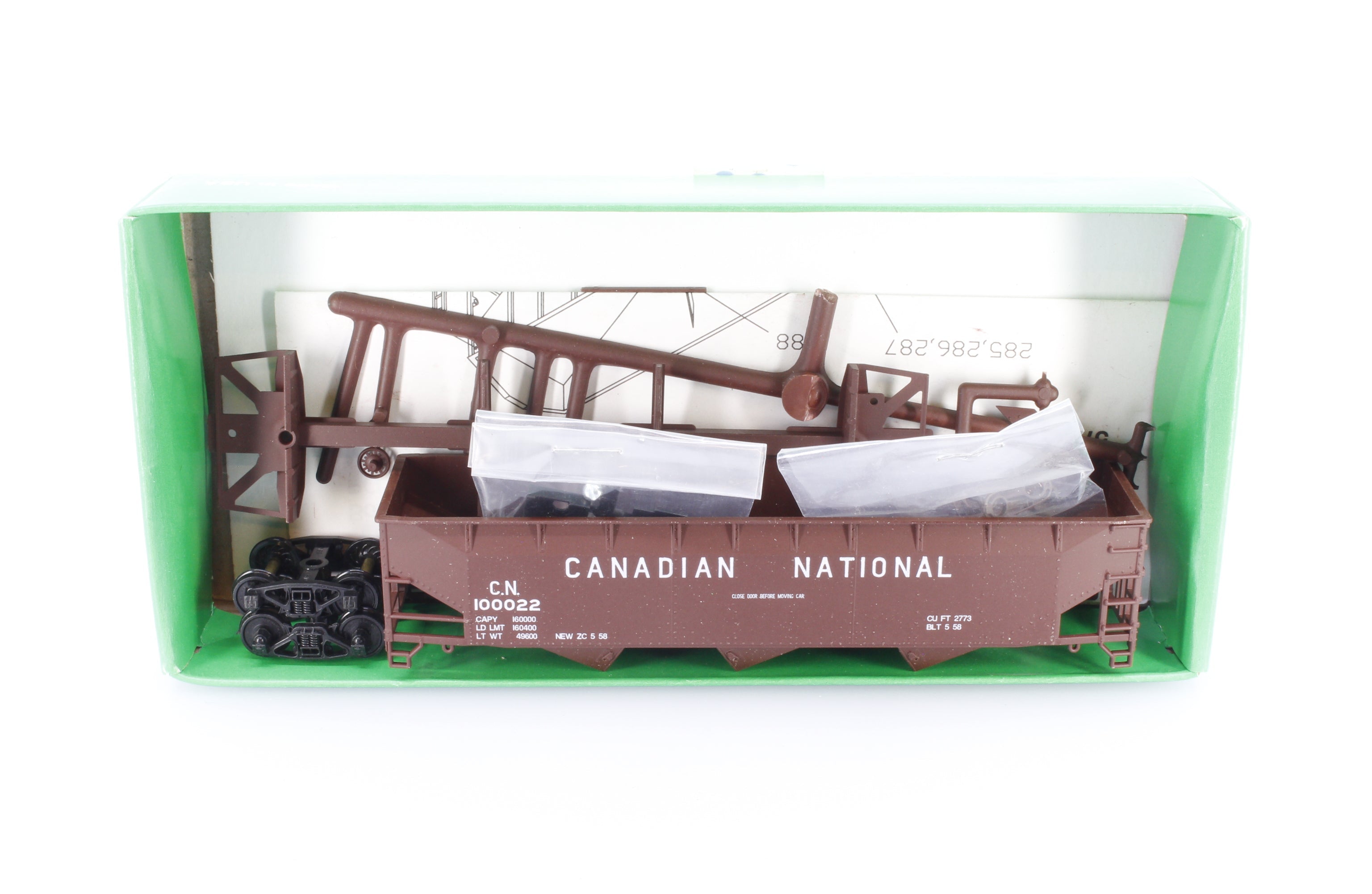 Bowser 11013 HO 70 Ton Offset Hopper Kit Canadian National (CN) 100022