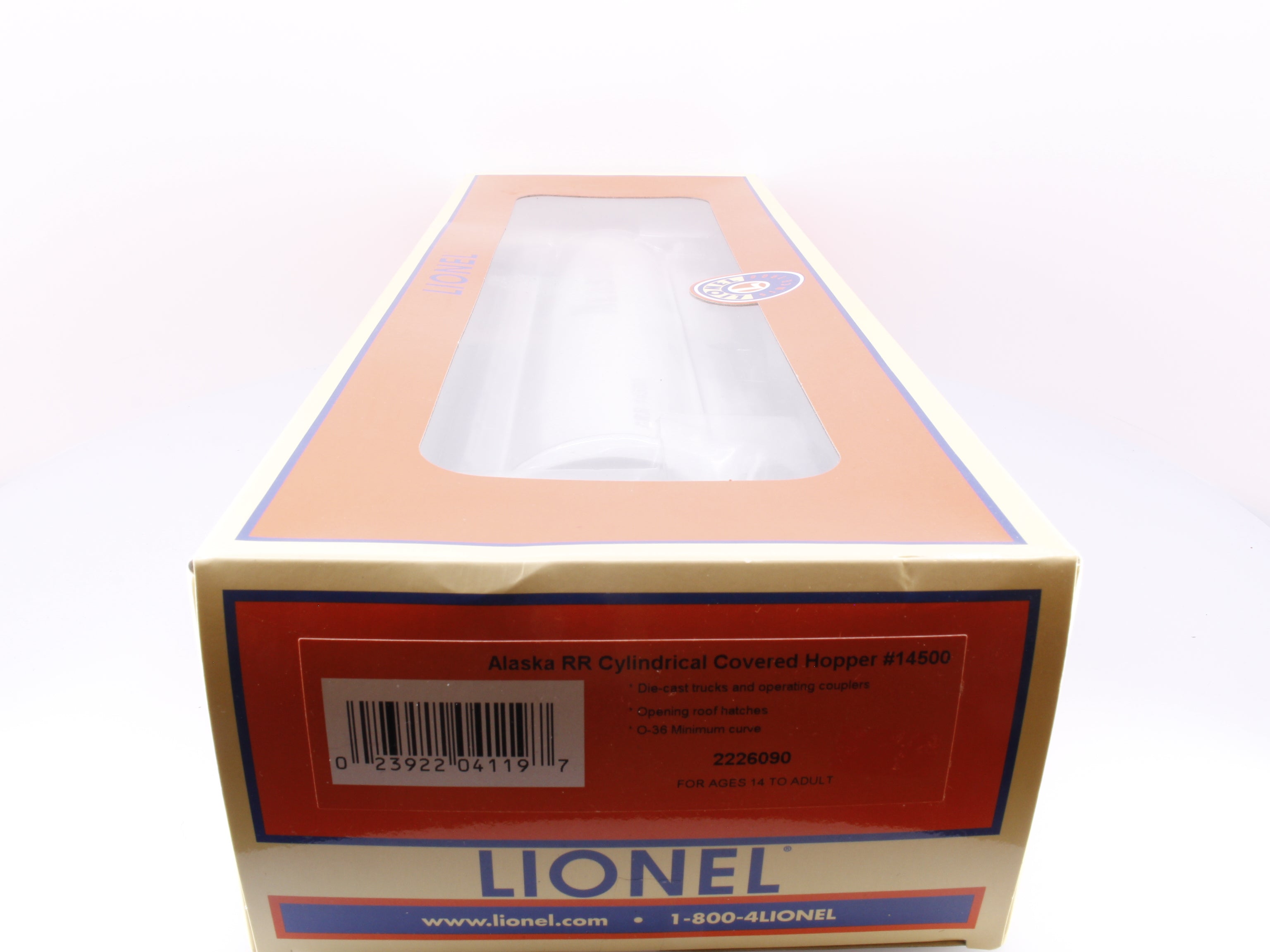 Lionel 2226090 O Cylindrical Covered Hopper Alaska Railroad (ARR) 14500