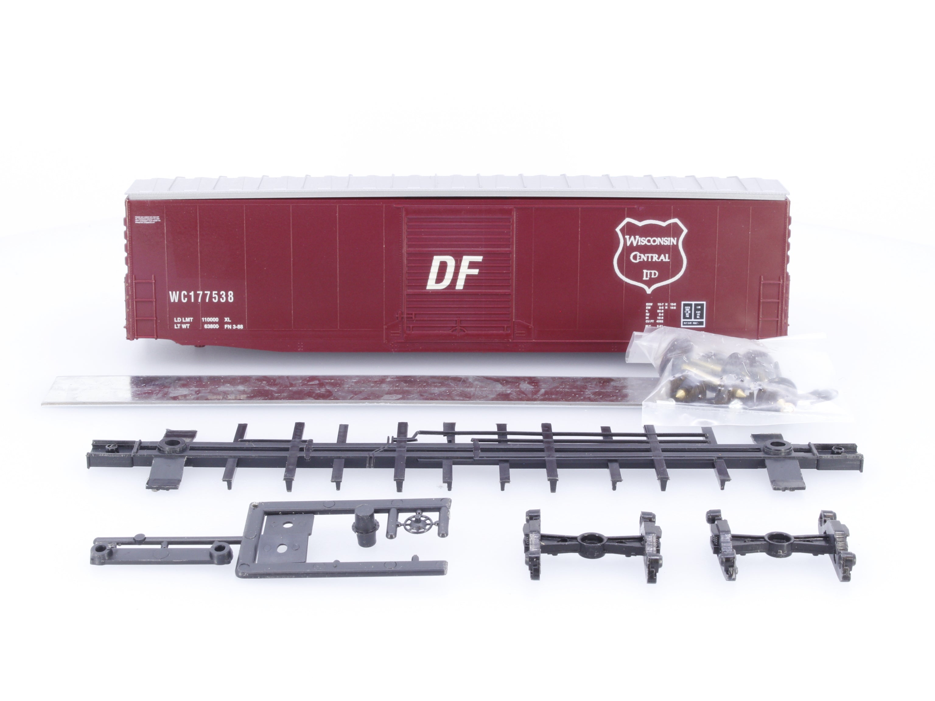 E&C Shops 0202 HO 50' PS-1 Single Door Box Car Wisconsin Central (WC) 177538