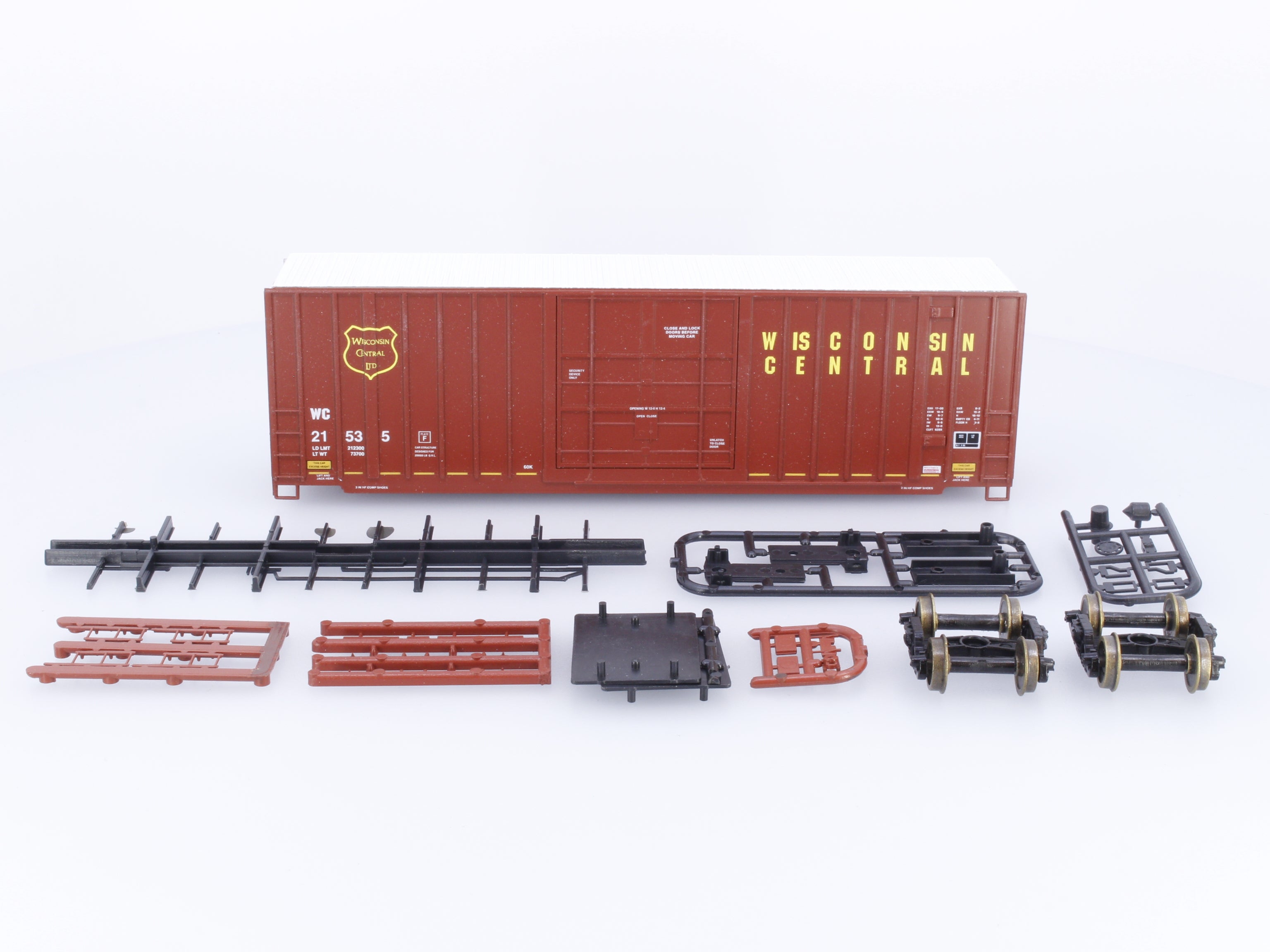 E&C Shops 1106-3 HO 50' Hi Cube Plug Door Boxcar Wisconsin Central (WC) 21535