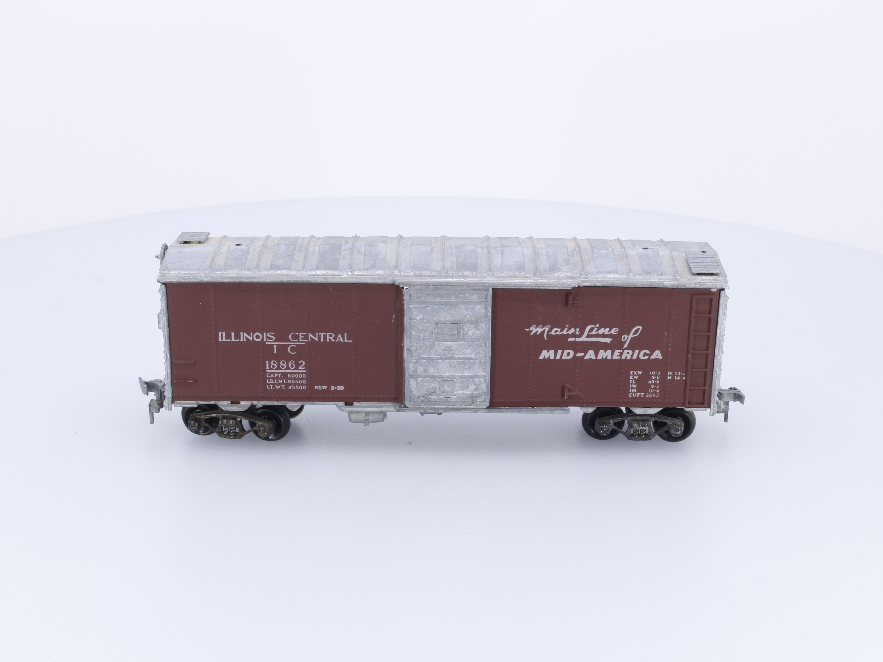 Roundhouse B103 HO 40' Box Car Kit Illinois Central (IC) 18862