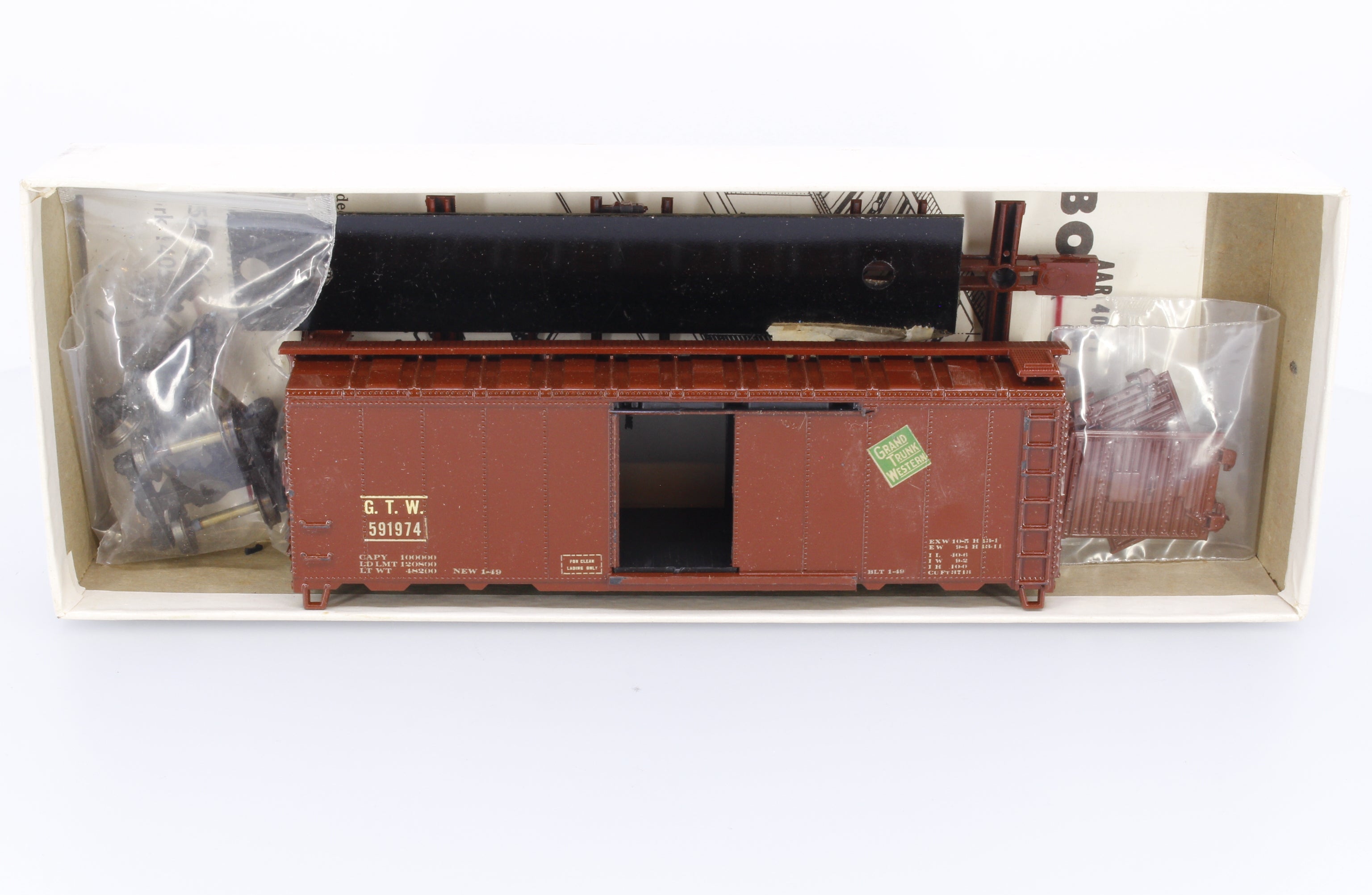 Kar-Line 77 HO 40' Box Car Grand Trunk Western (GTW) 591974
