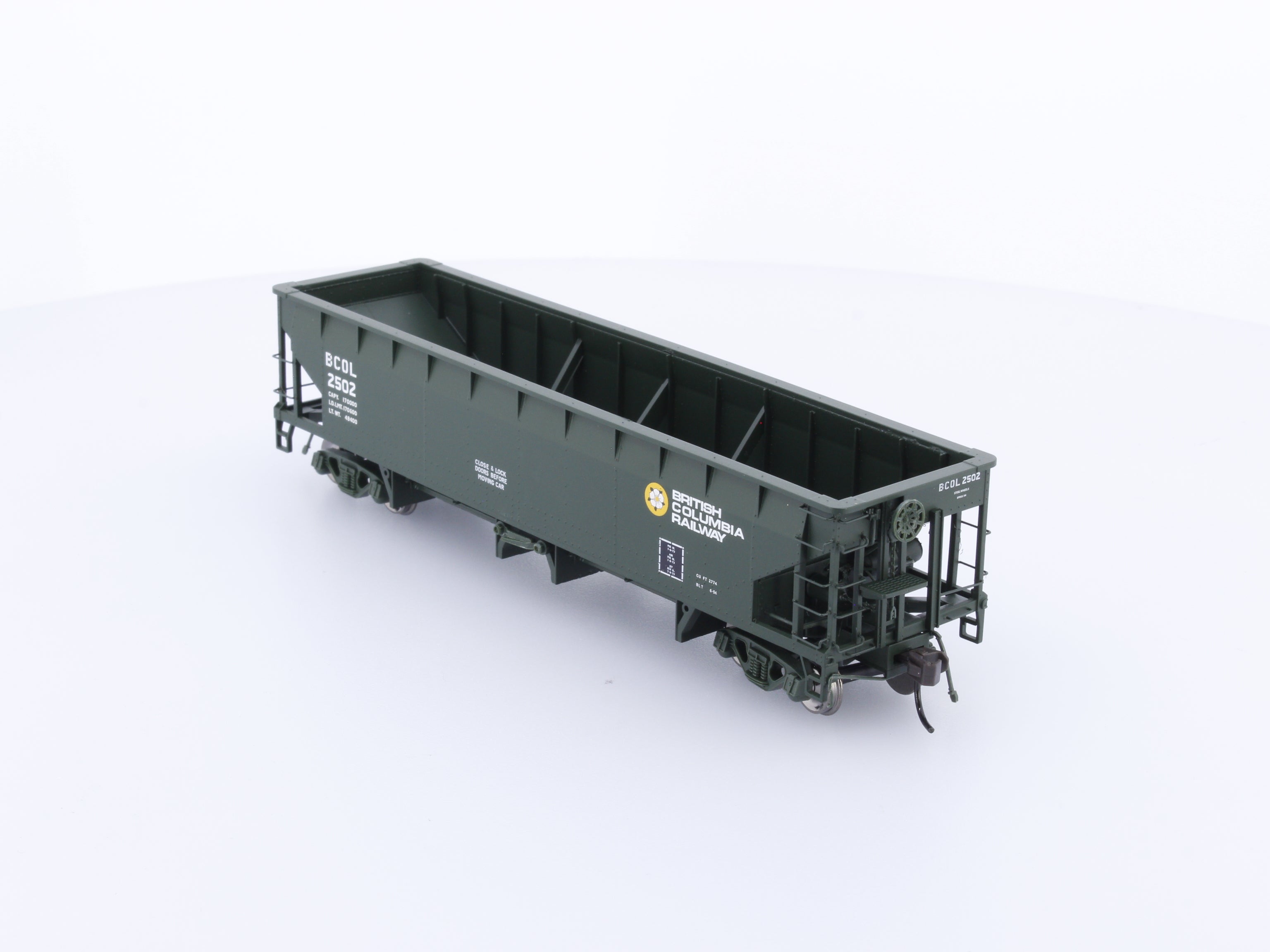 Atlas 1175-1 HO Hart Ballast Car BC Rail (BCOL) 2502