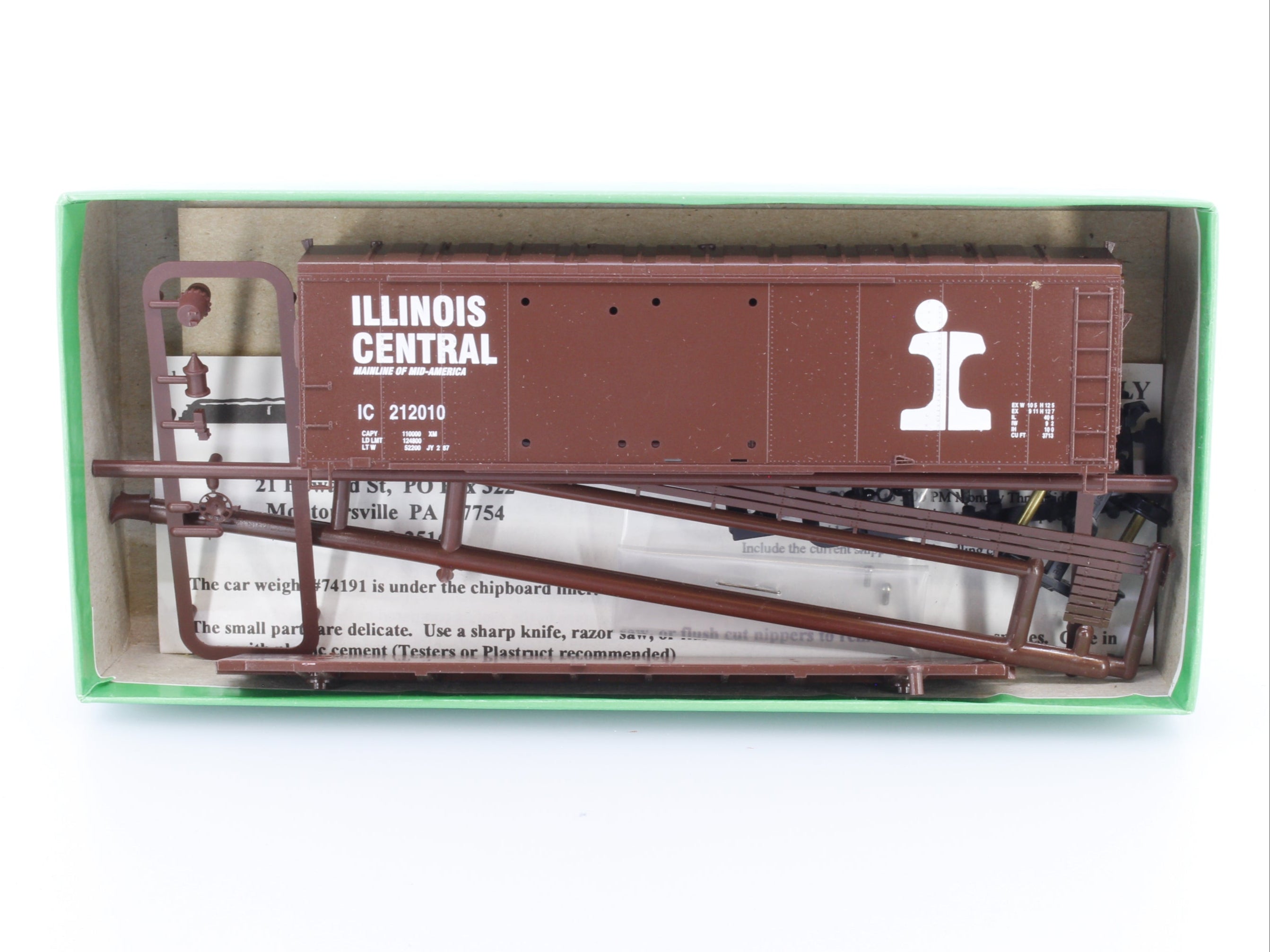 Bowser 3-1206 HO 40' Double Door Box Car Illinois Central (IC) 212010