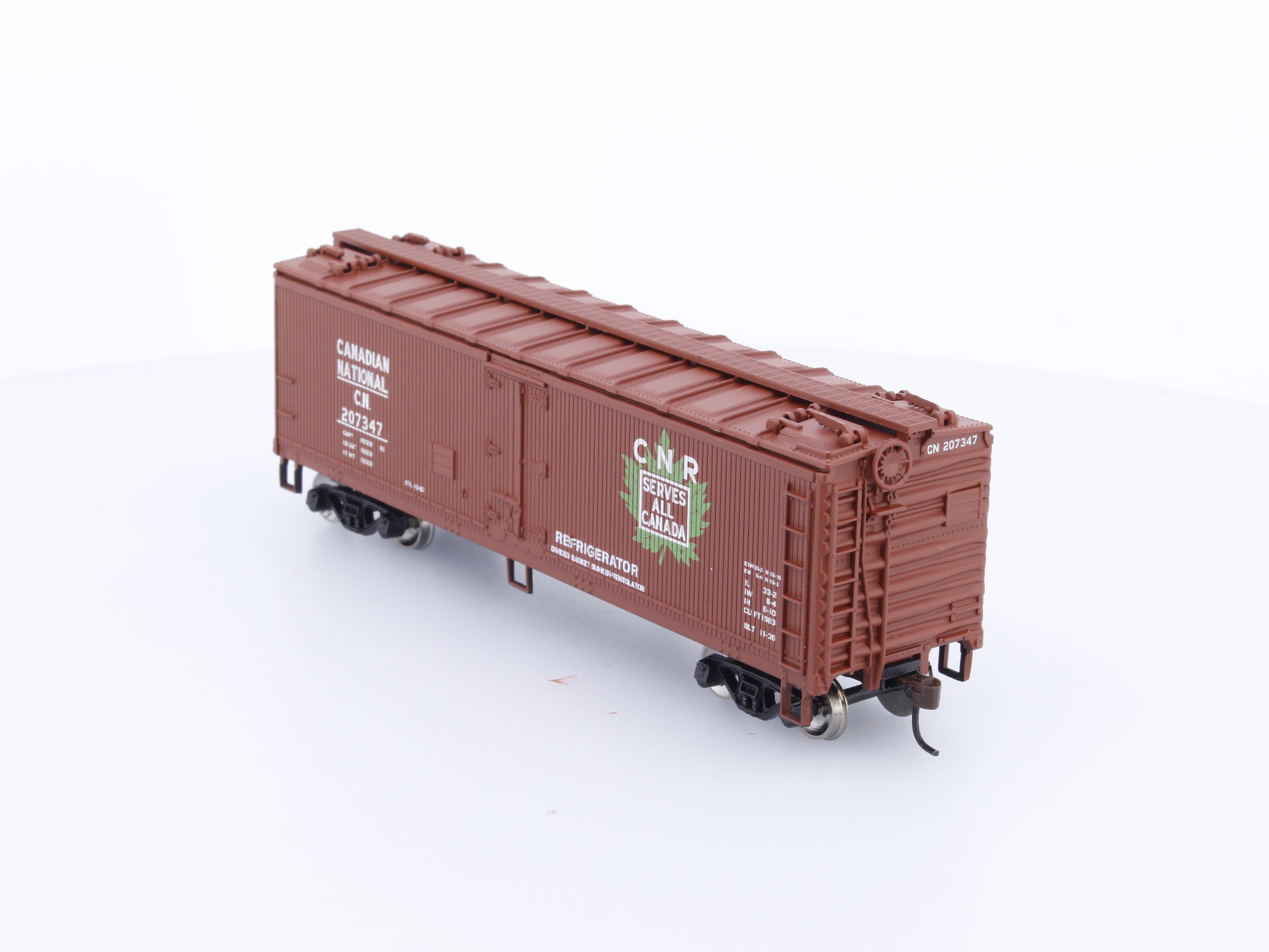 Roundhouse 85405 HO 40' Wood Reefer Canadian National (CN) 207347