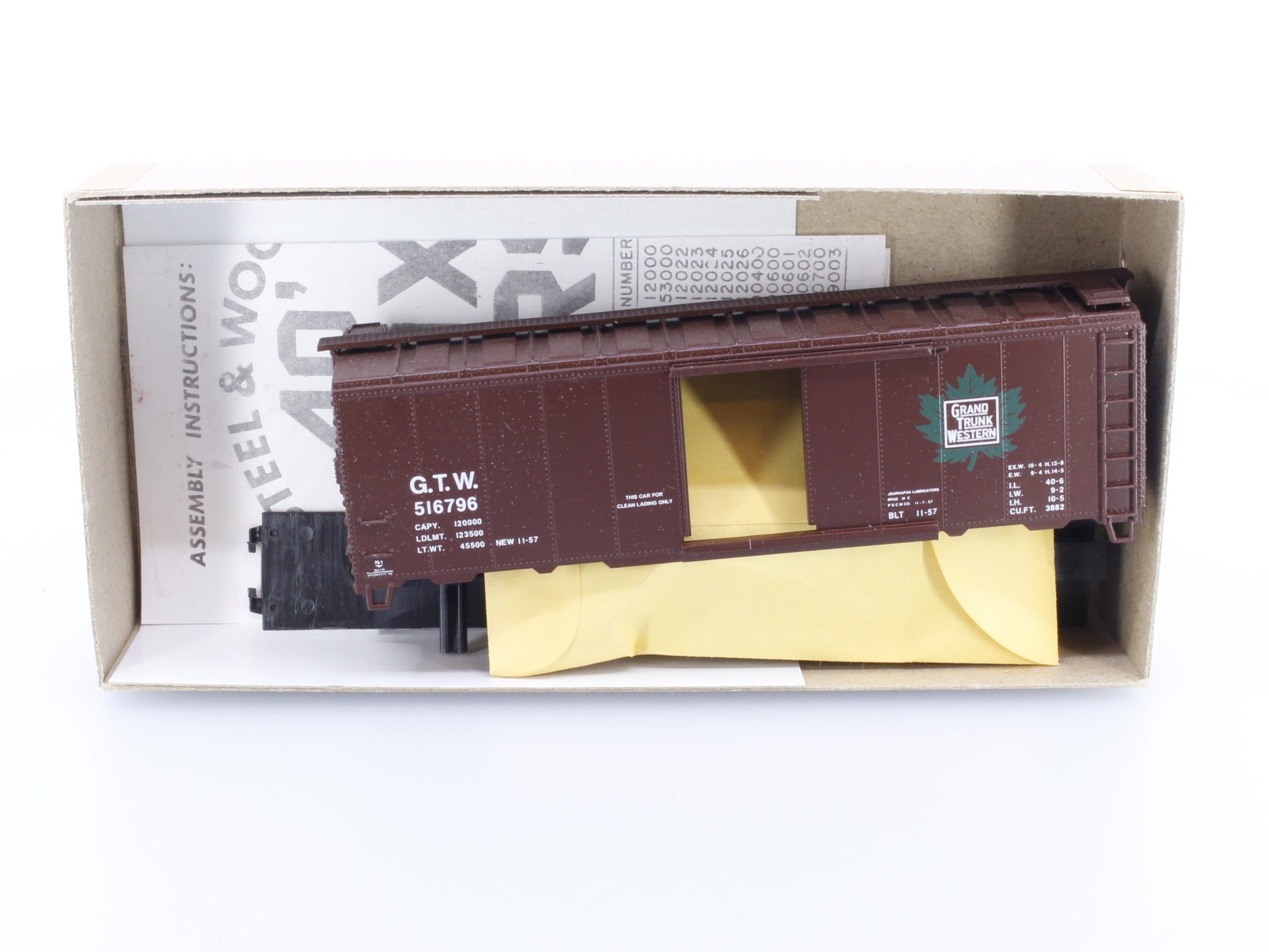 Athearn 254 HO Rail Runner Custom Cars 40' Box Car Grand Trunk Western (GTW) 516796