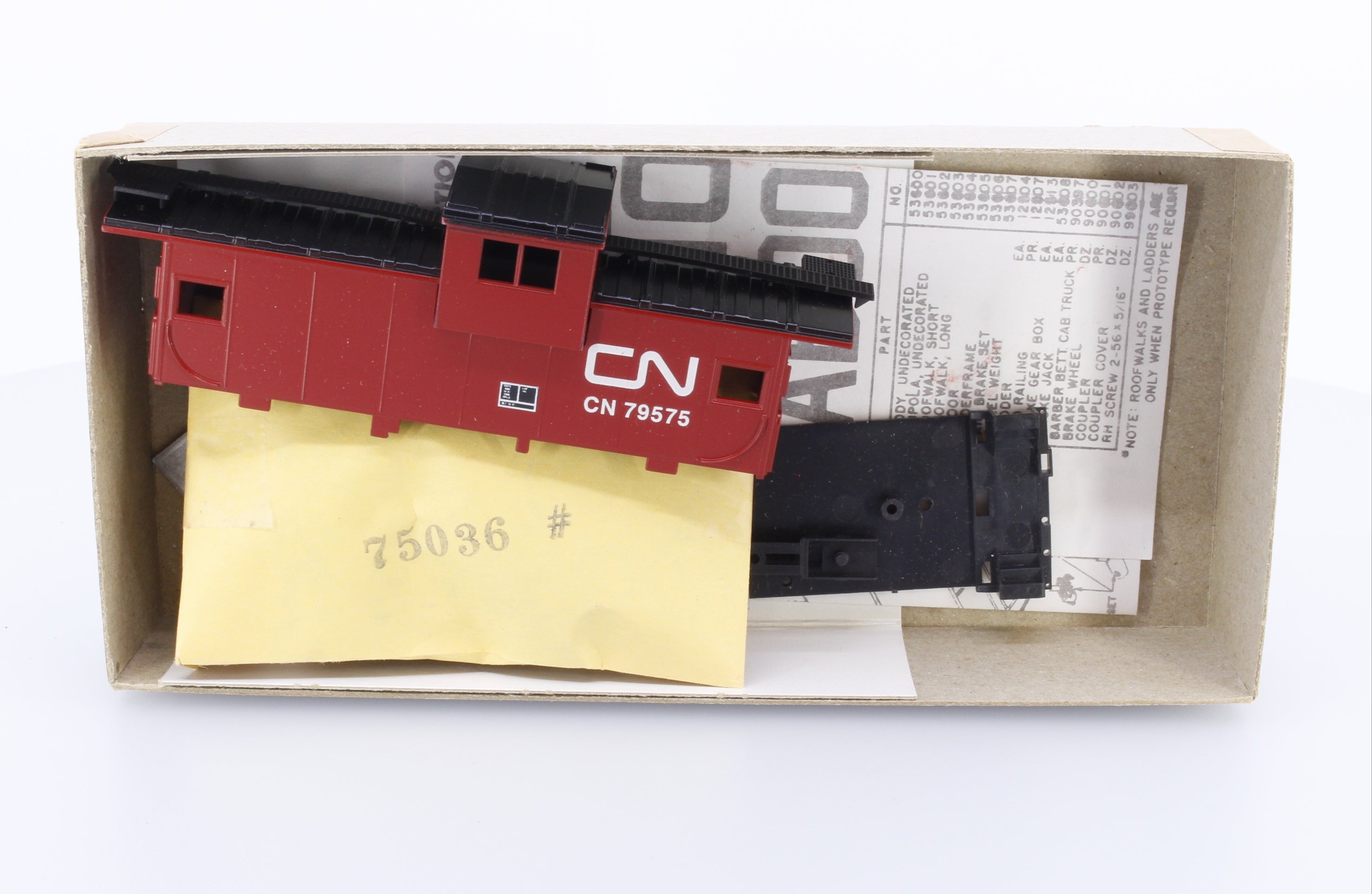 Athearn 261 HO Rail Runner Custom Cars Wide Vision Caboose Canadian National (CN) 79575