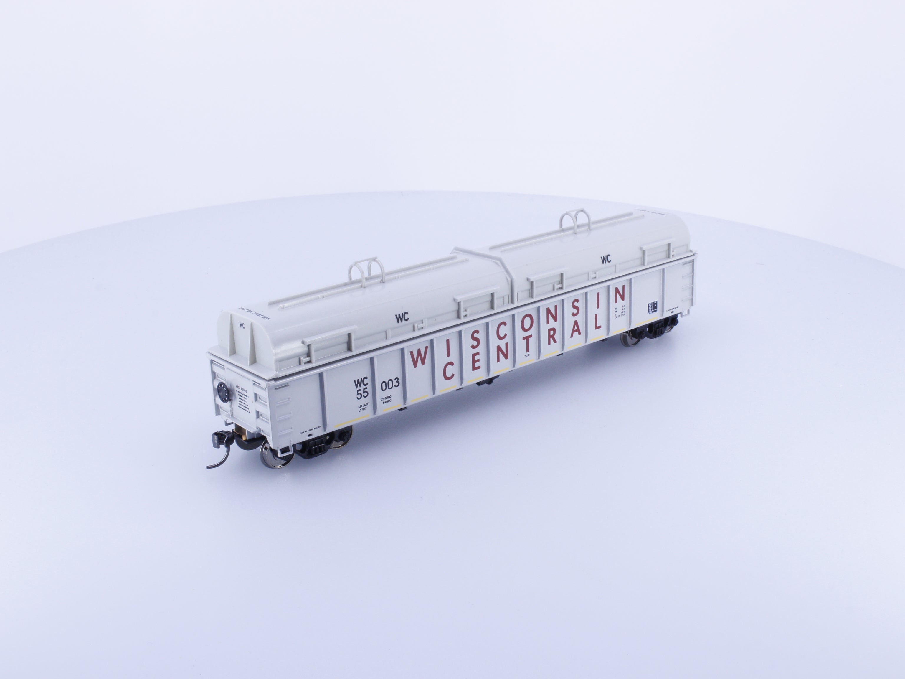 Hubert's HMR75071 HO 52' Covered Mill Gondola Wisconsin Central (WC) 55003