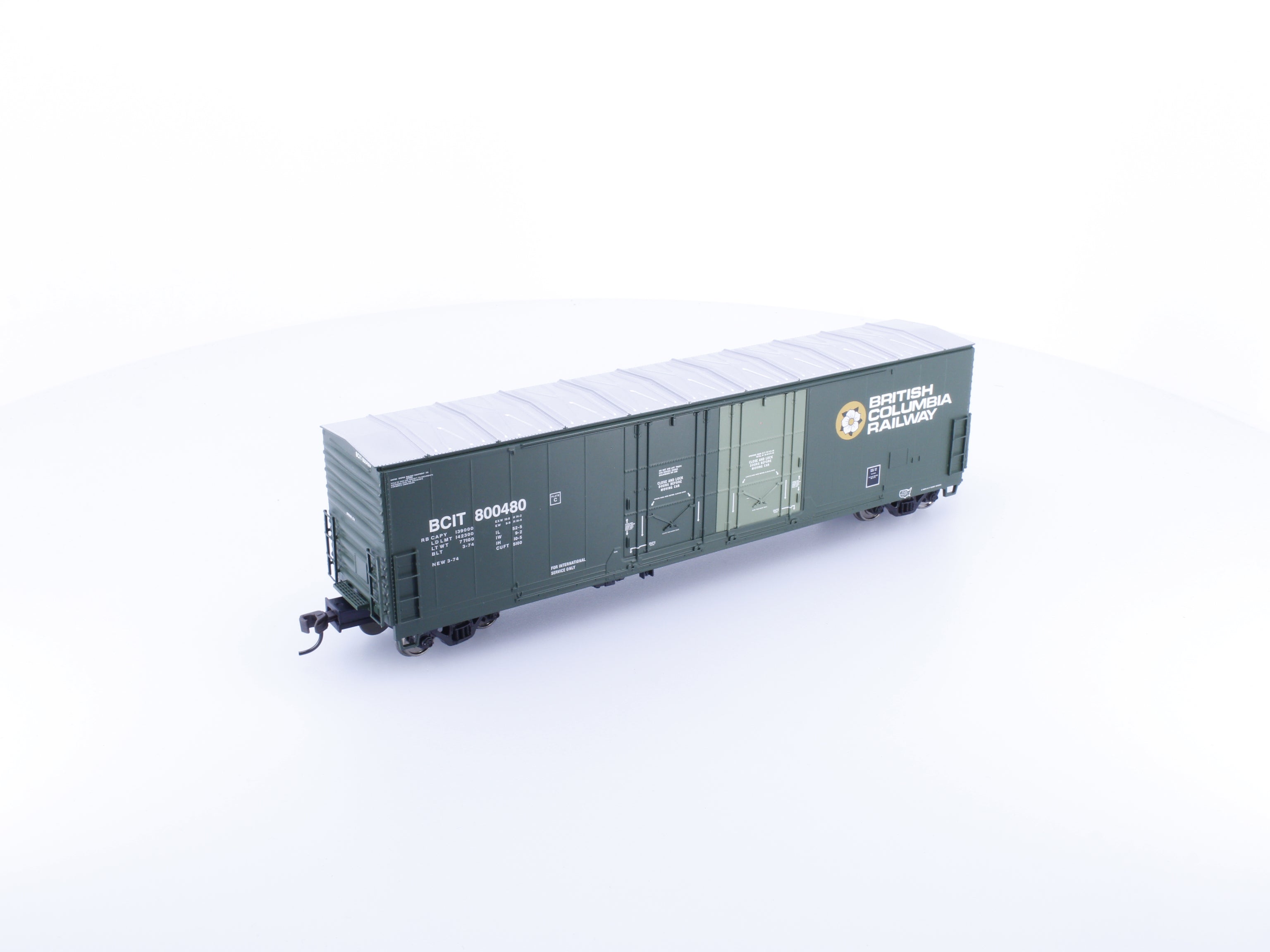 Atlas 1756-9 HO Evans 53' Double Plug Door Box Car British Columbia Railway (BCOL) 800480