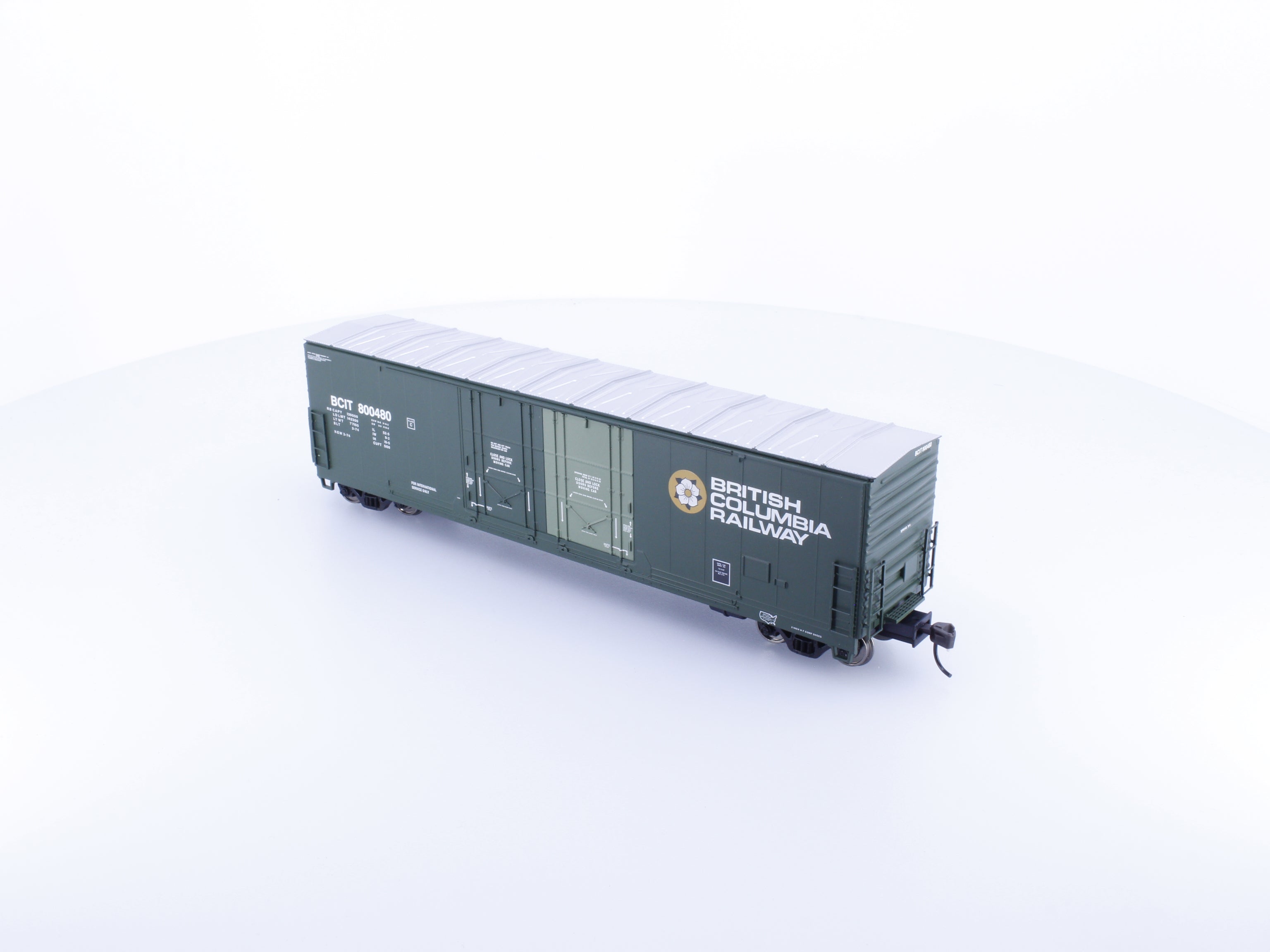 Atlas 1756-9 HO Evans 53' Double Plug Door Box Car British Columbia Railway (BCOL) 800480