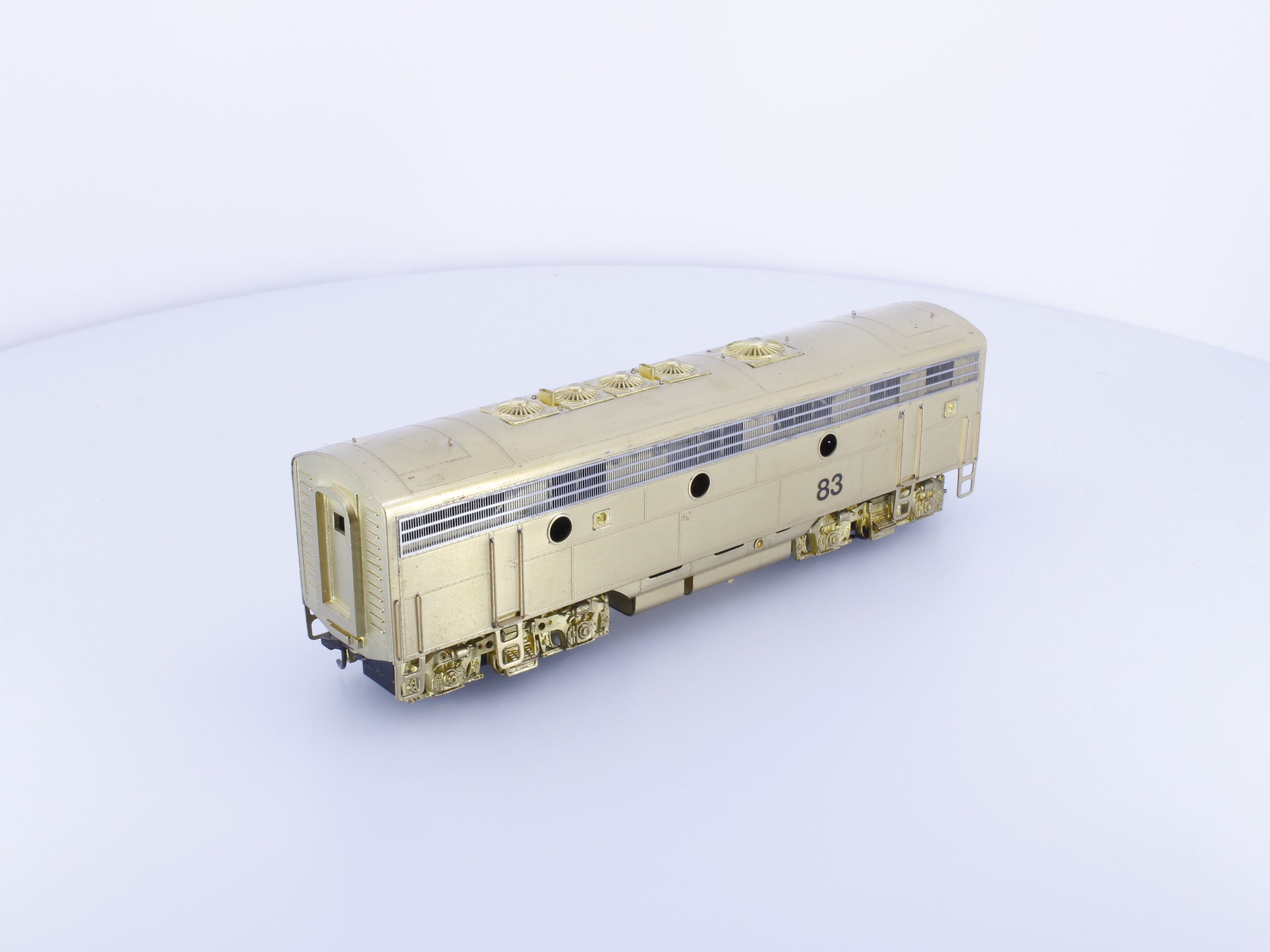 Oriental/Samhongsa HO Brass CPR EMD F7B Phase II. Undecorated. RN 83 (SS-191)