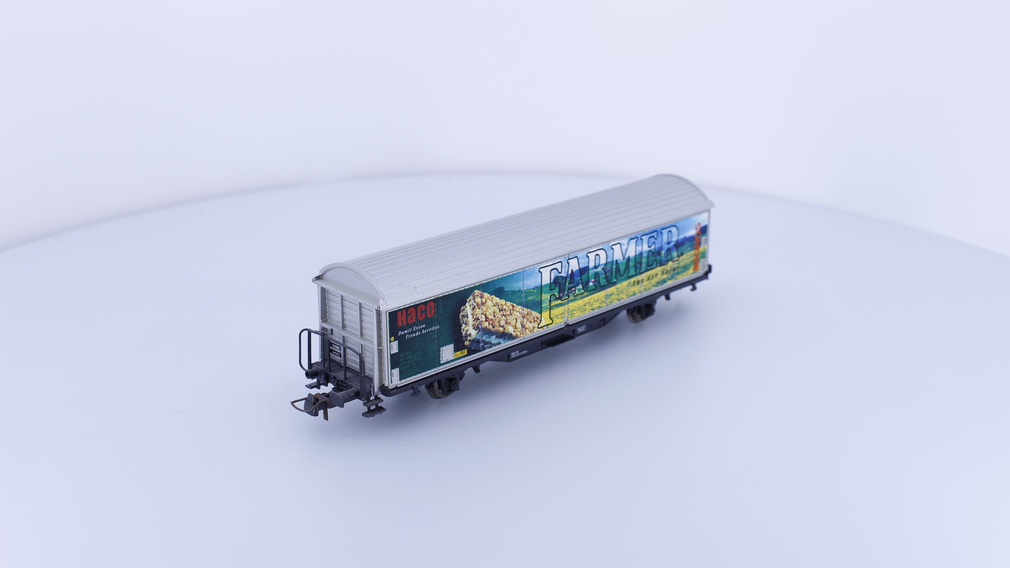 Roco 47611 HO SBB-CFF-FFS Haco Farmer Migros Covered Slide Side Car 2370275-9