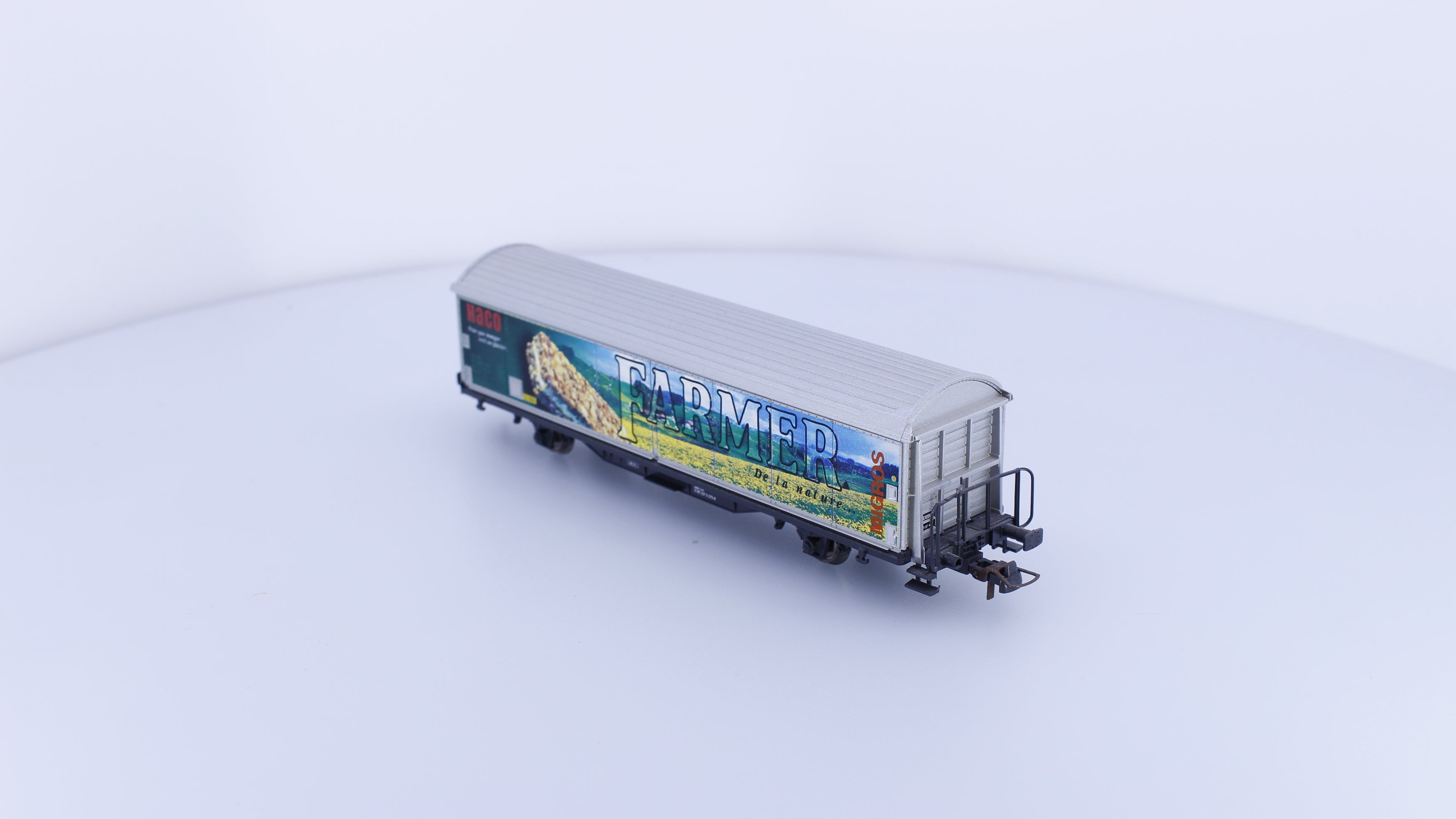 Roco 47611 HO SBB-CFF-FFS Haco Farmer Migros Covered Slide Side Car 2370275-9