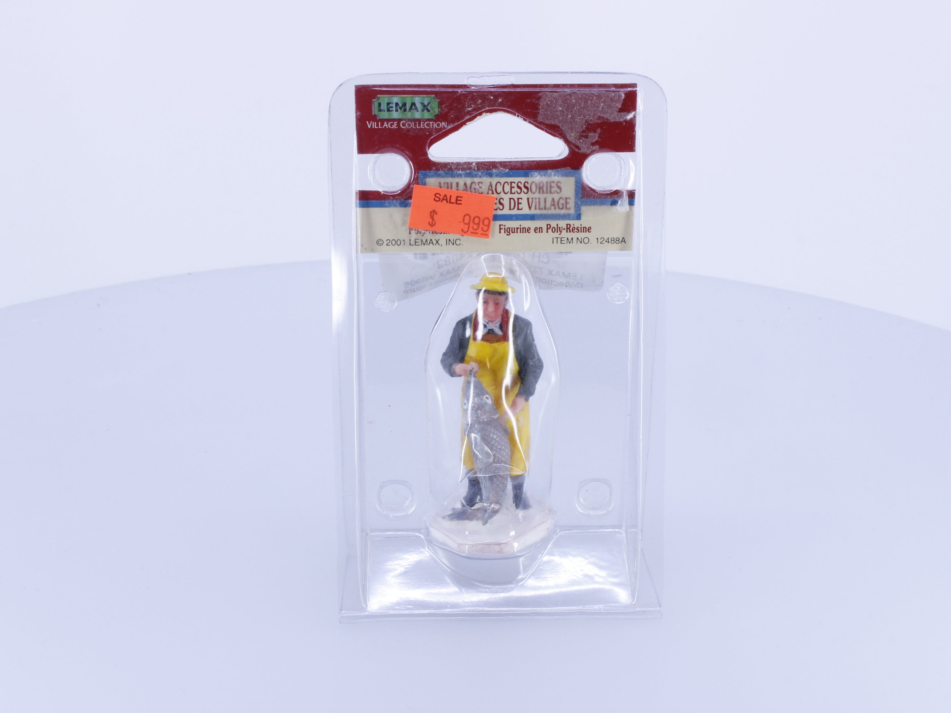 LEMAX 728162124883 LEMAX Village Collection Fisherman Poly Resin Figure 2001 #12488AM New Unused
