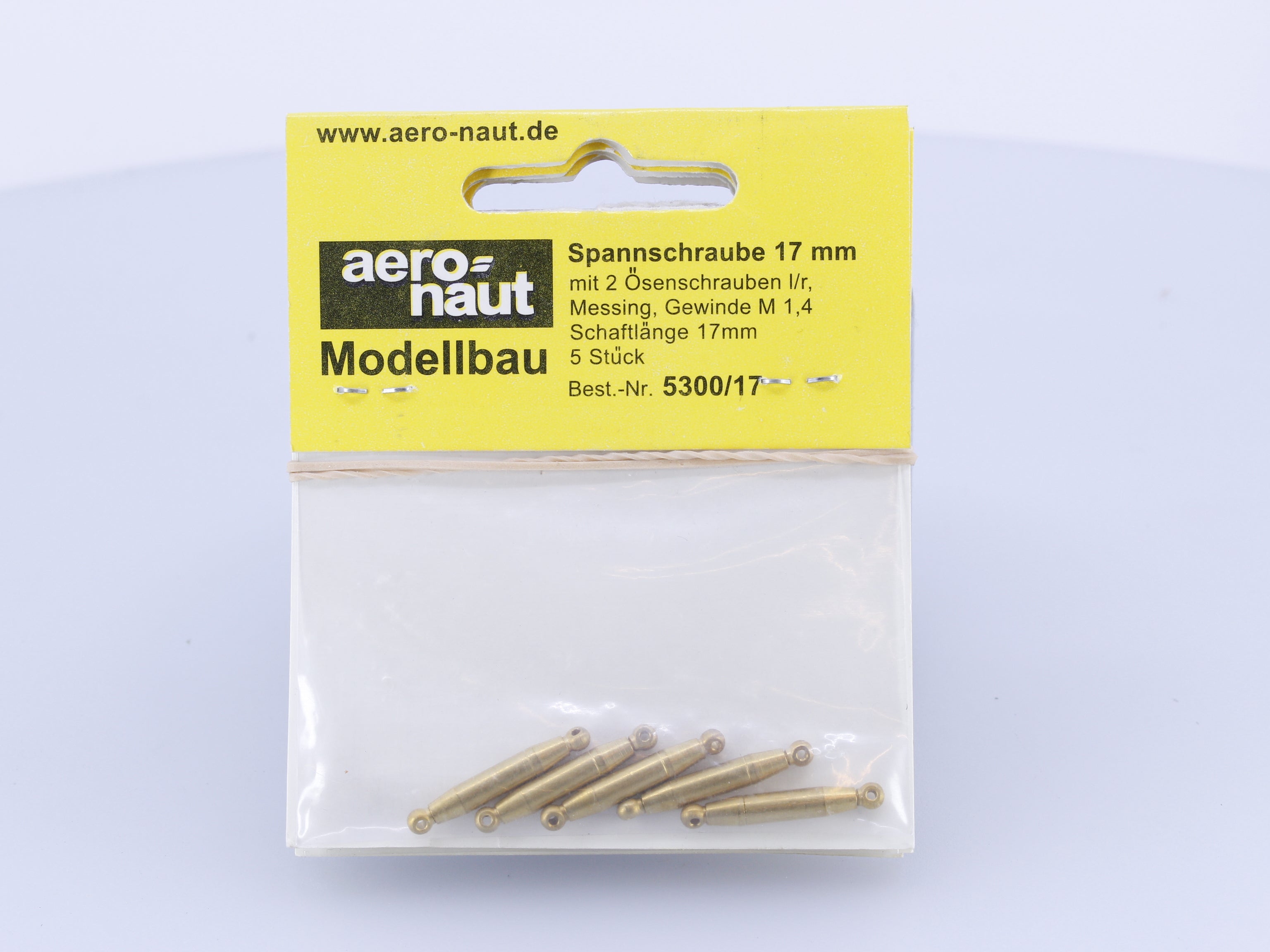 Aero-Naut 5300/17 17mm Shaft Threaded Brass Clamping Screw with 2 Eyebolts, 5pcs #2