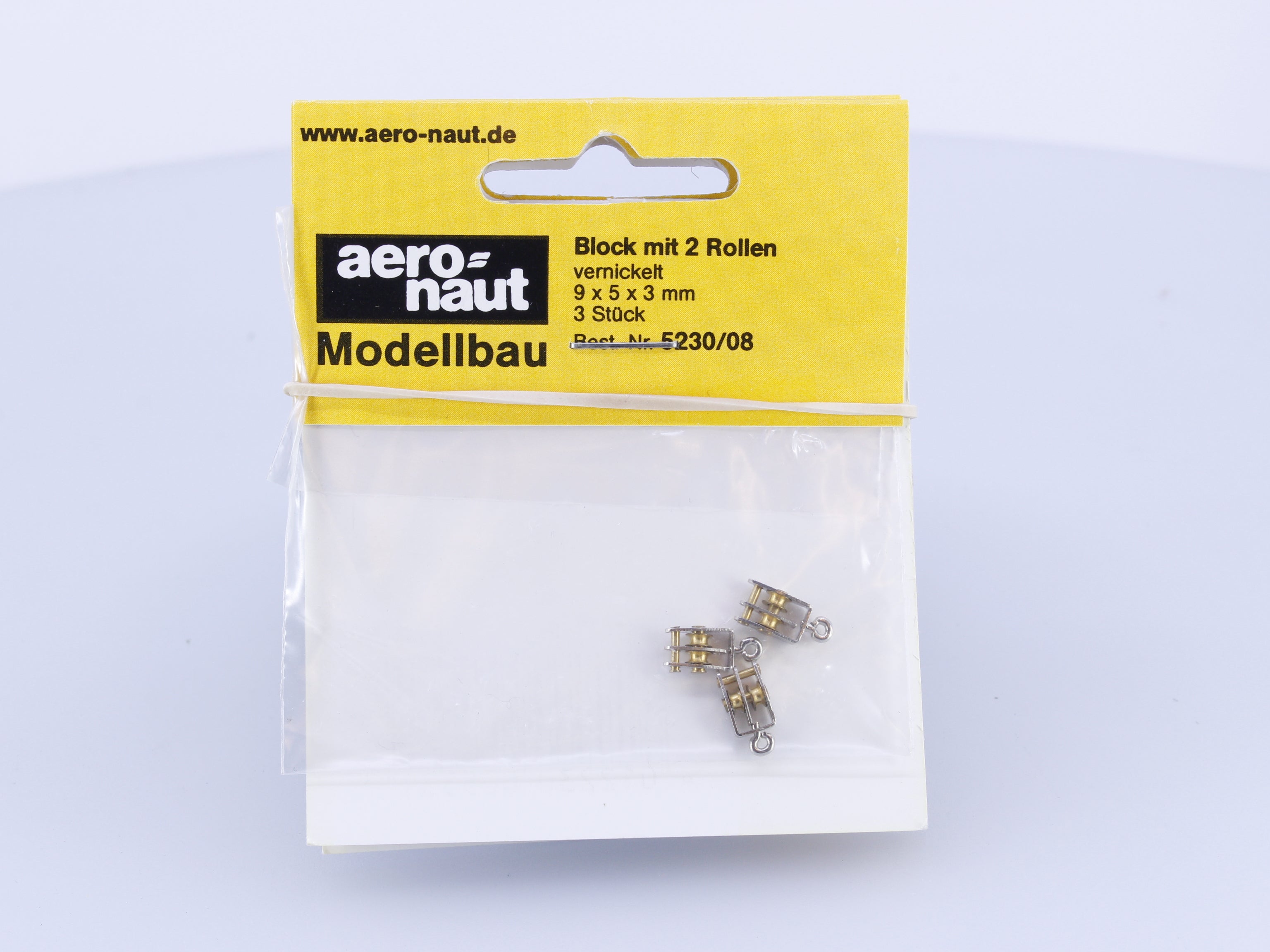 Aero-Naut 5230/08 Nickle-Plated Block With 2 Rollers, Block mit 2 Rollen #2