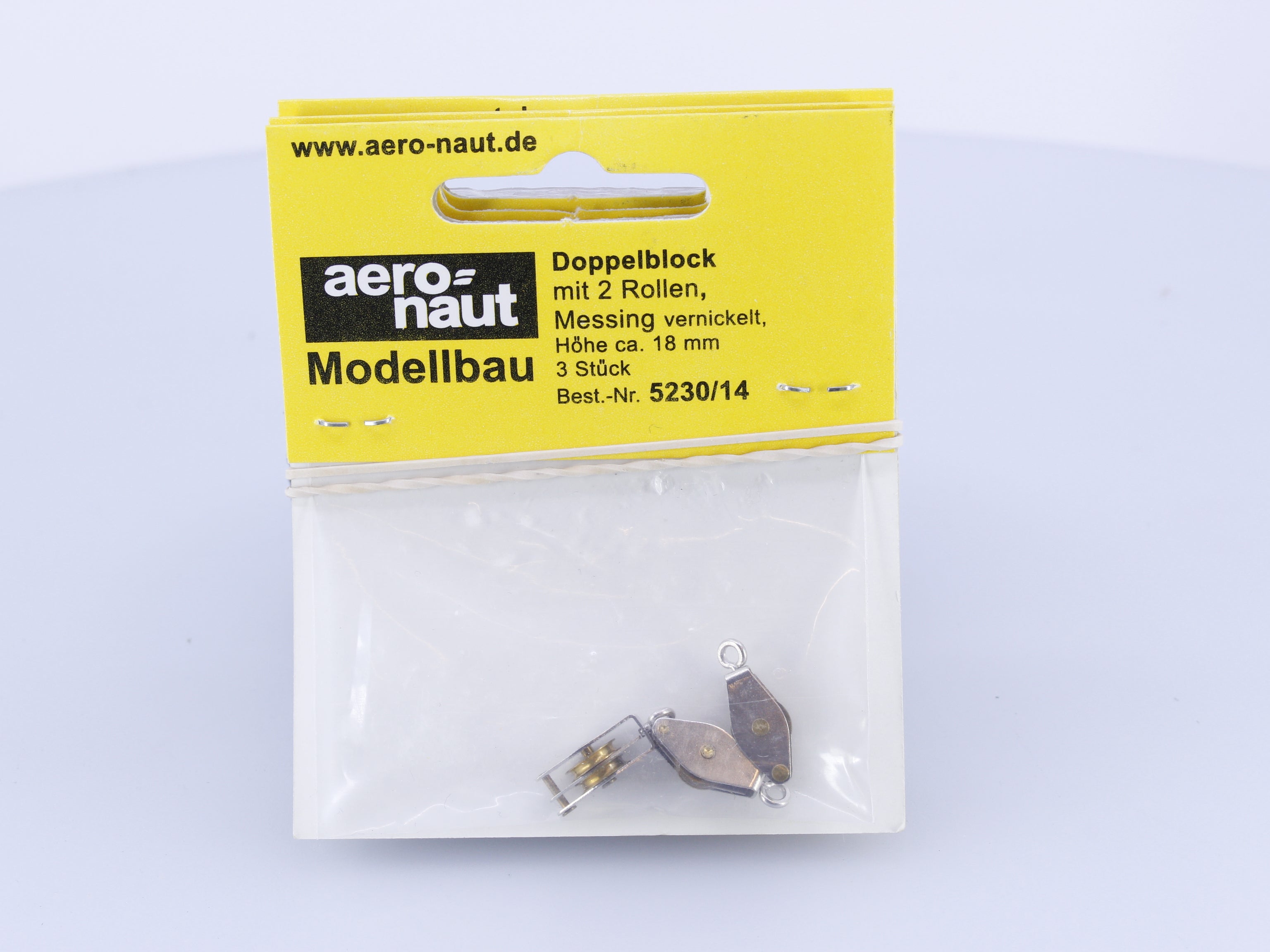 Aero-Naut 5230/14 18mm Nickle-Plated Brass Double Block Roller 3 Pcs #3