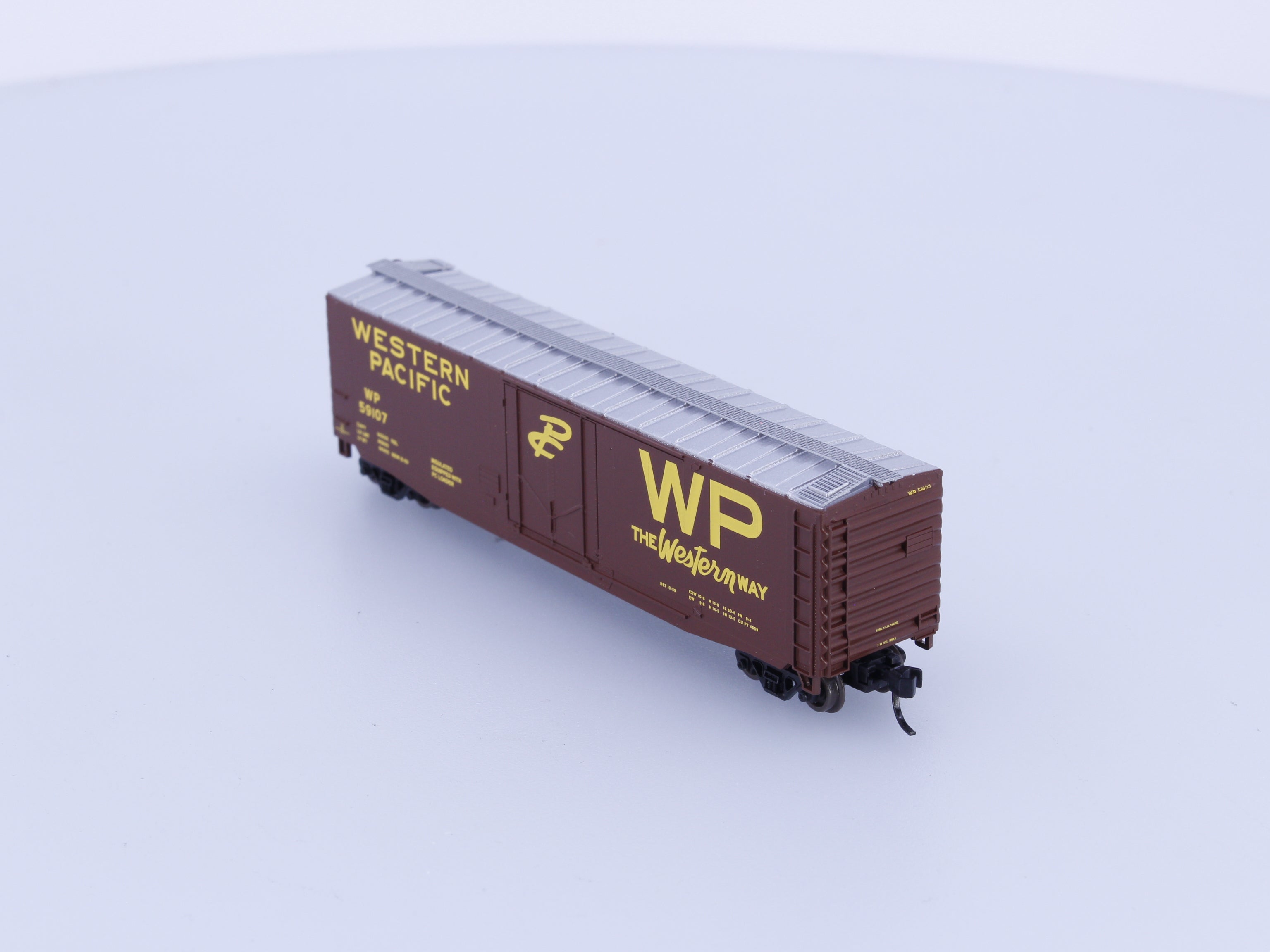 Athearn 14143 N 50' PS-1 Plug Door Box Car Western Pacific (WP) 59107