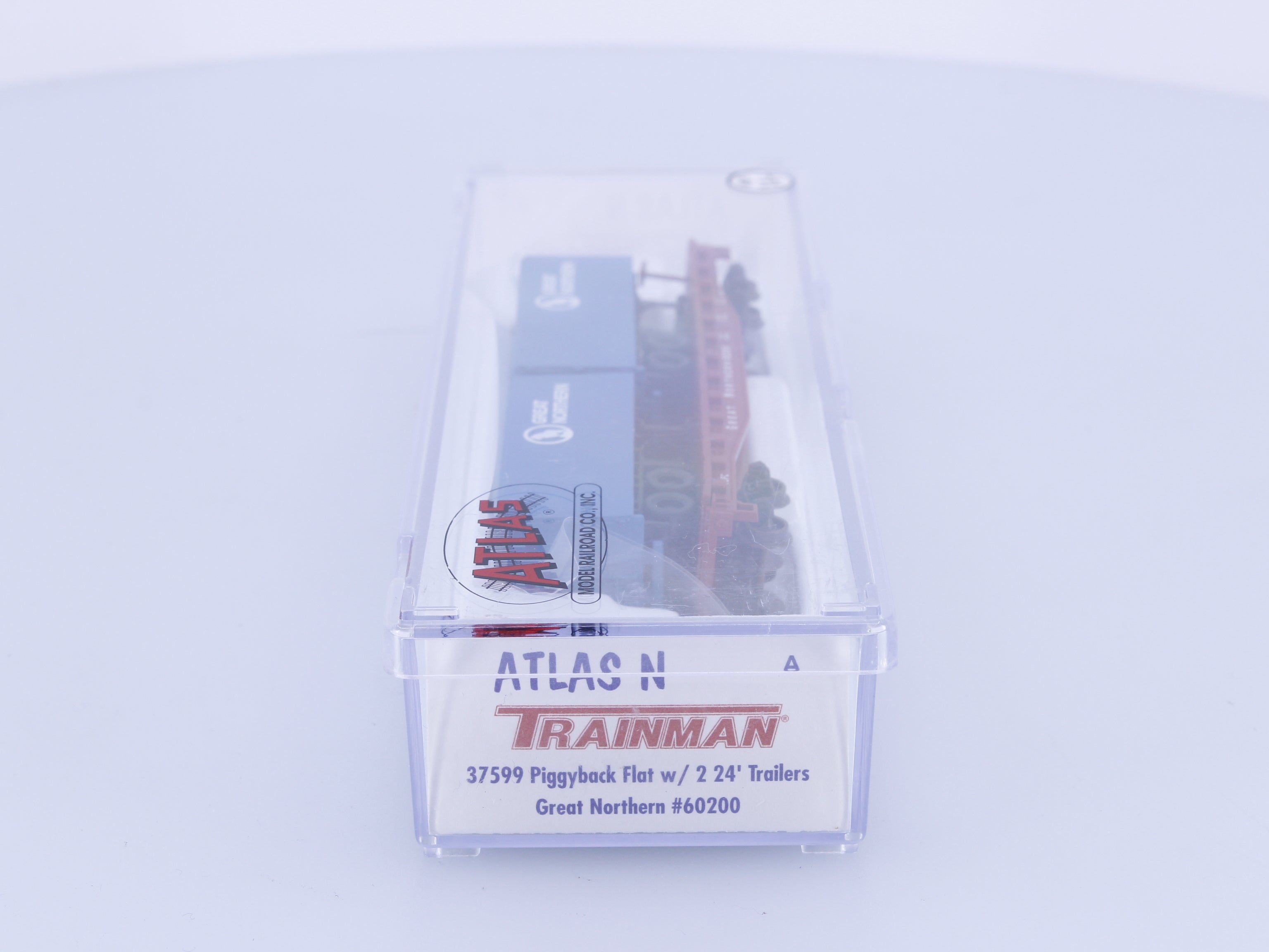 Atlas 37599 N Piggyback Flat w/2 x 24" Trailers Great Northern (GN) 60200