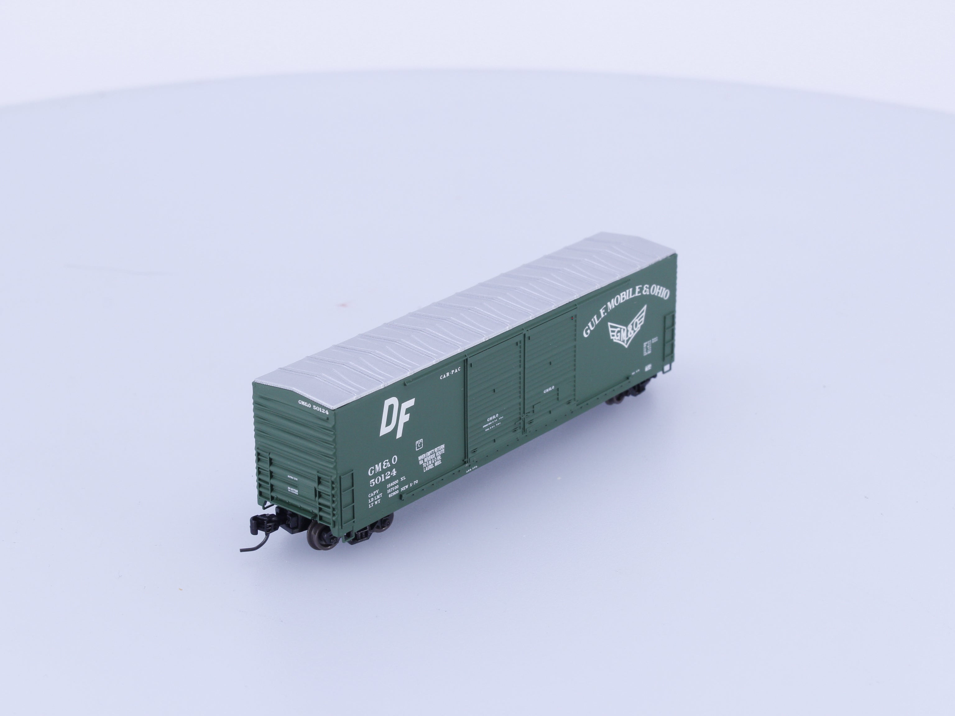 ExactRail EN-50805-3 N Gunderson 5200 Cu.Ft. Box Car Gulf Mobile & Ohio (GMO) 50124