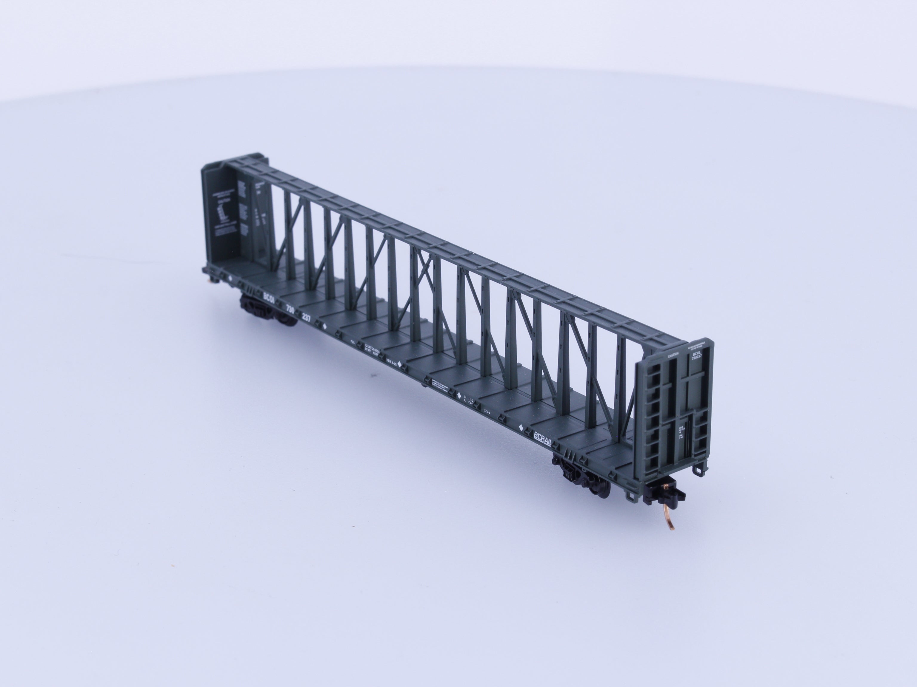 Red Caboose RN-16711-8 N Centerbeam Flat Car BC Rail (BCOL) 730237