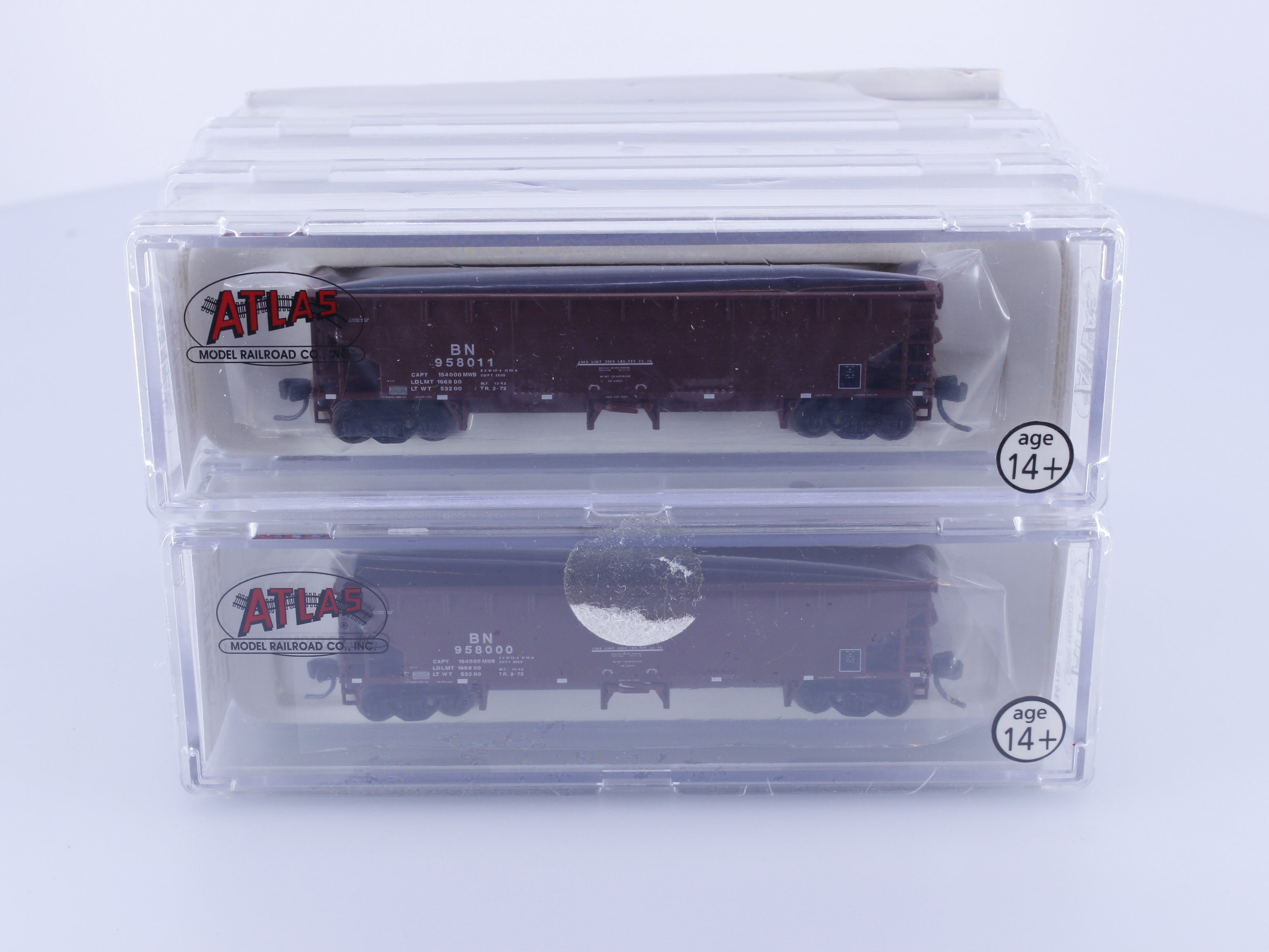 Atlas 34783-1 N 6 Pack 70 Ton Hart Ballast Cars Burlington Northern (BN) 958000-958284