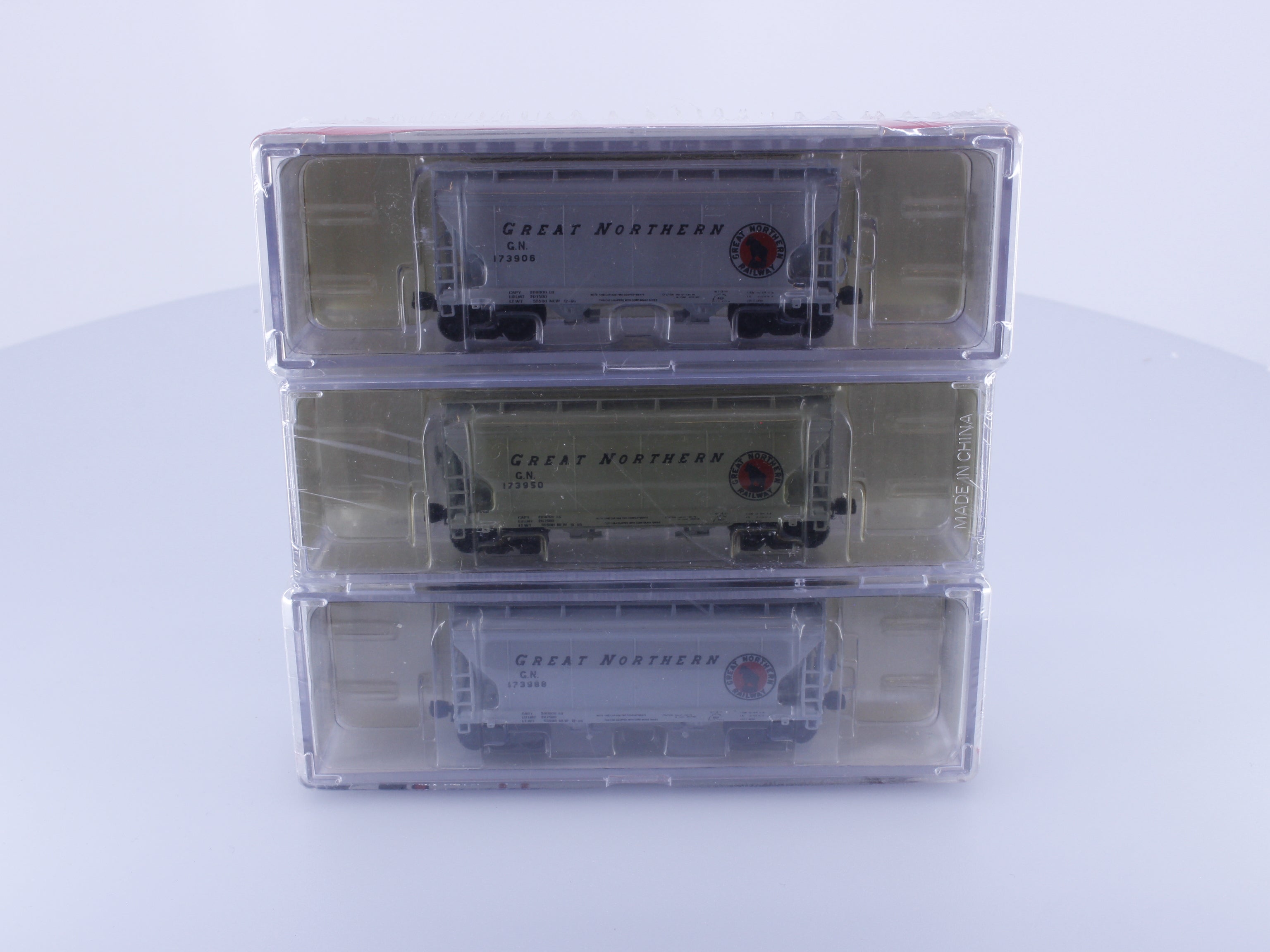 Pacific Western Rail Systems 1047-3B N 3 Pack 2 Bay ACF Cement Cars Great Northern (GN)