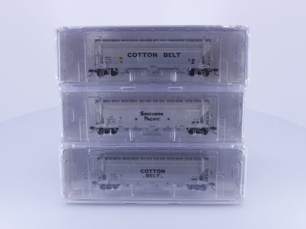 Pacific Western Rail Systems 1090-3B N 3 Pack Set 3 Bay 4650 cu.ft. ACF Covered Hoppers Southern Pacific (SP)