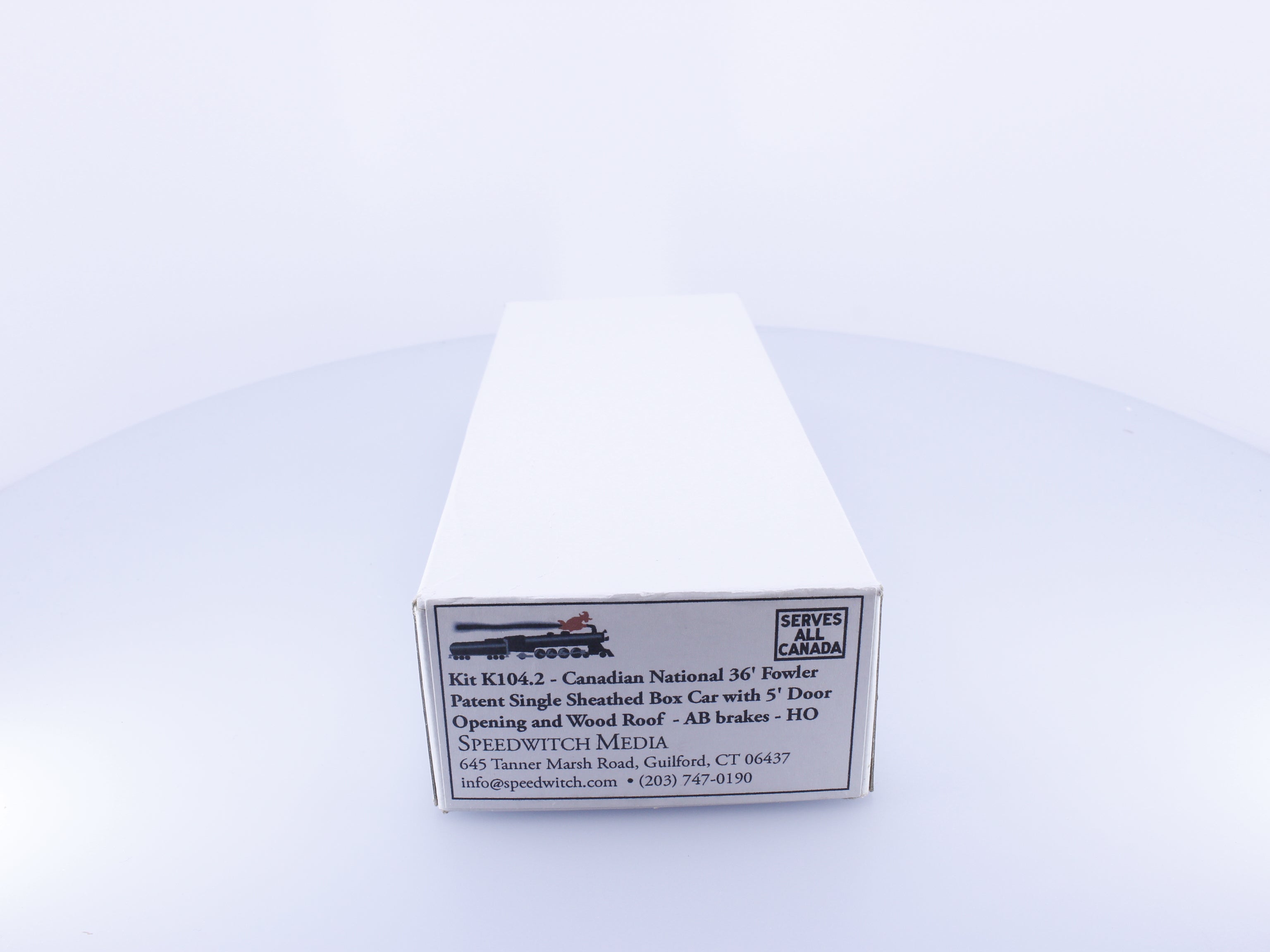 Speedwitch Media K104.2 HO 36' Fowler Patent Single Sheathed Boxcar with 5' Door, Wood Roof Kit Canadian National (CN)