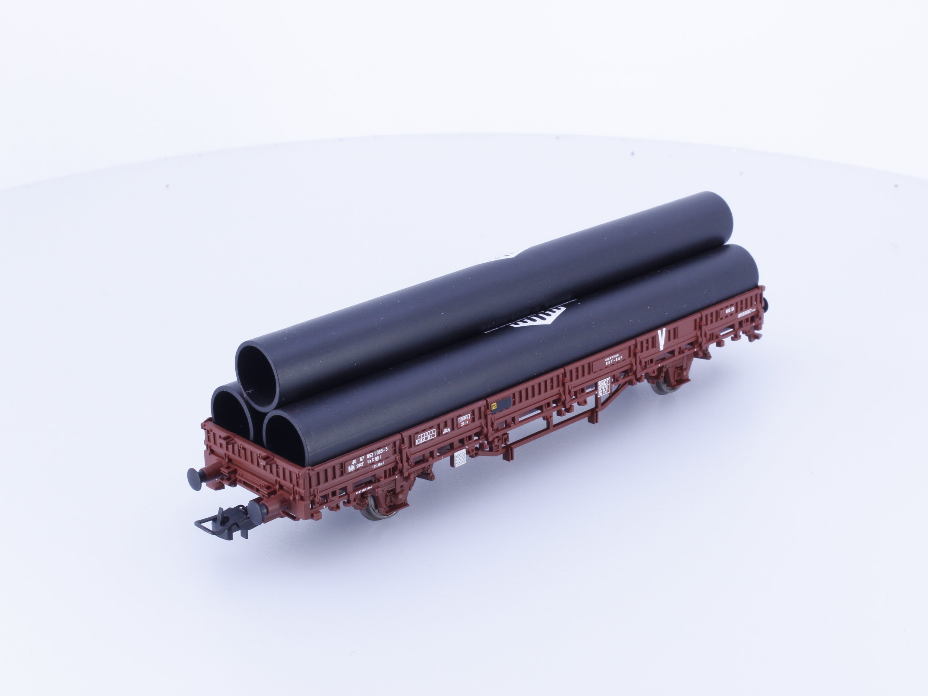 Electrotren 1656K HO SNCF Wagon Plat Remms avec Chargement Tubes #3 083-5