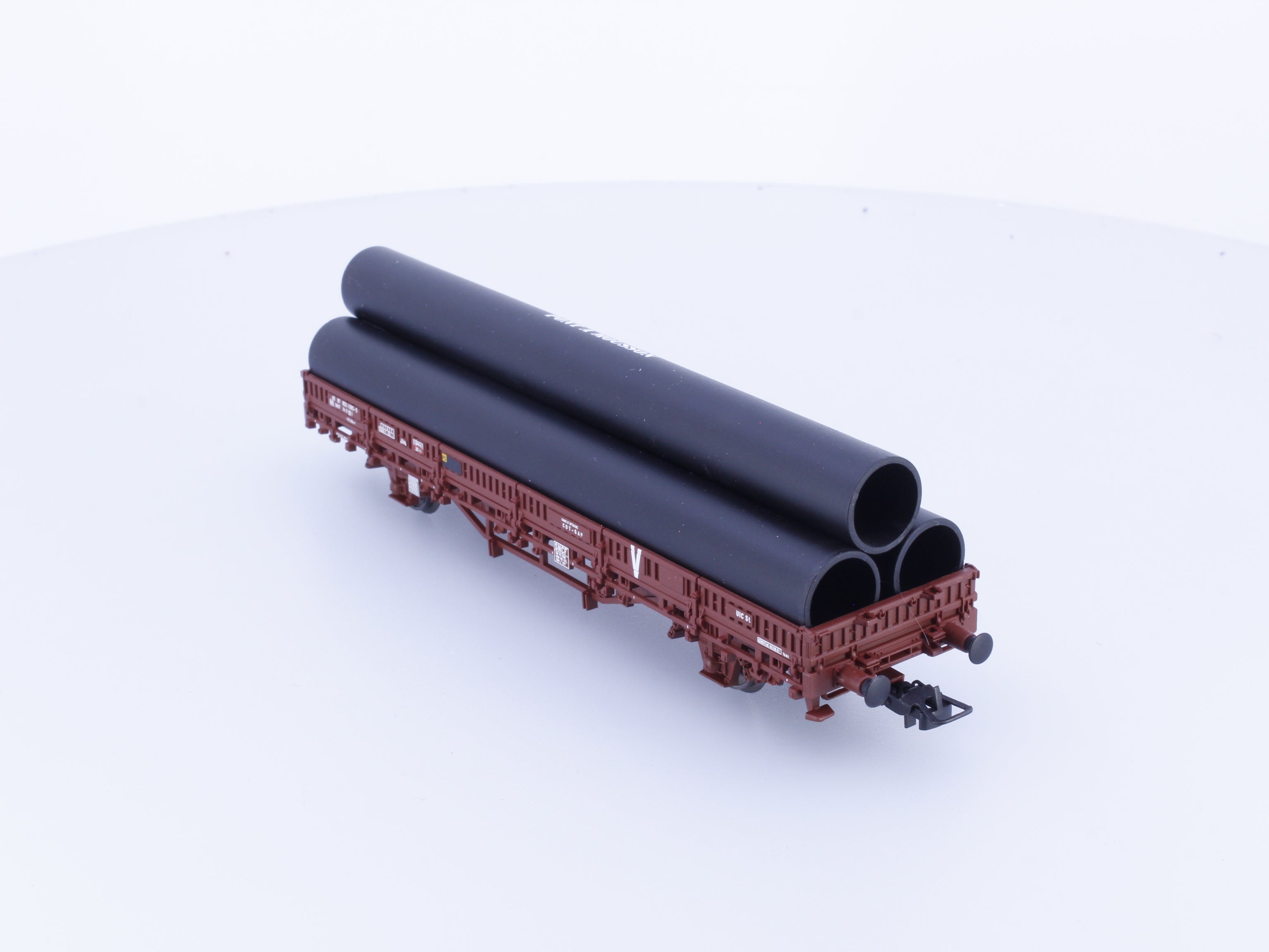 Electrotren 1656K HO SNCF Wagon Plat Remms avec Chargement Tubes #2 083-5