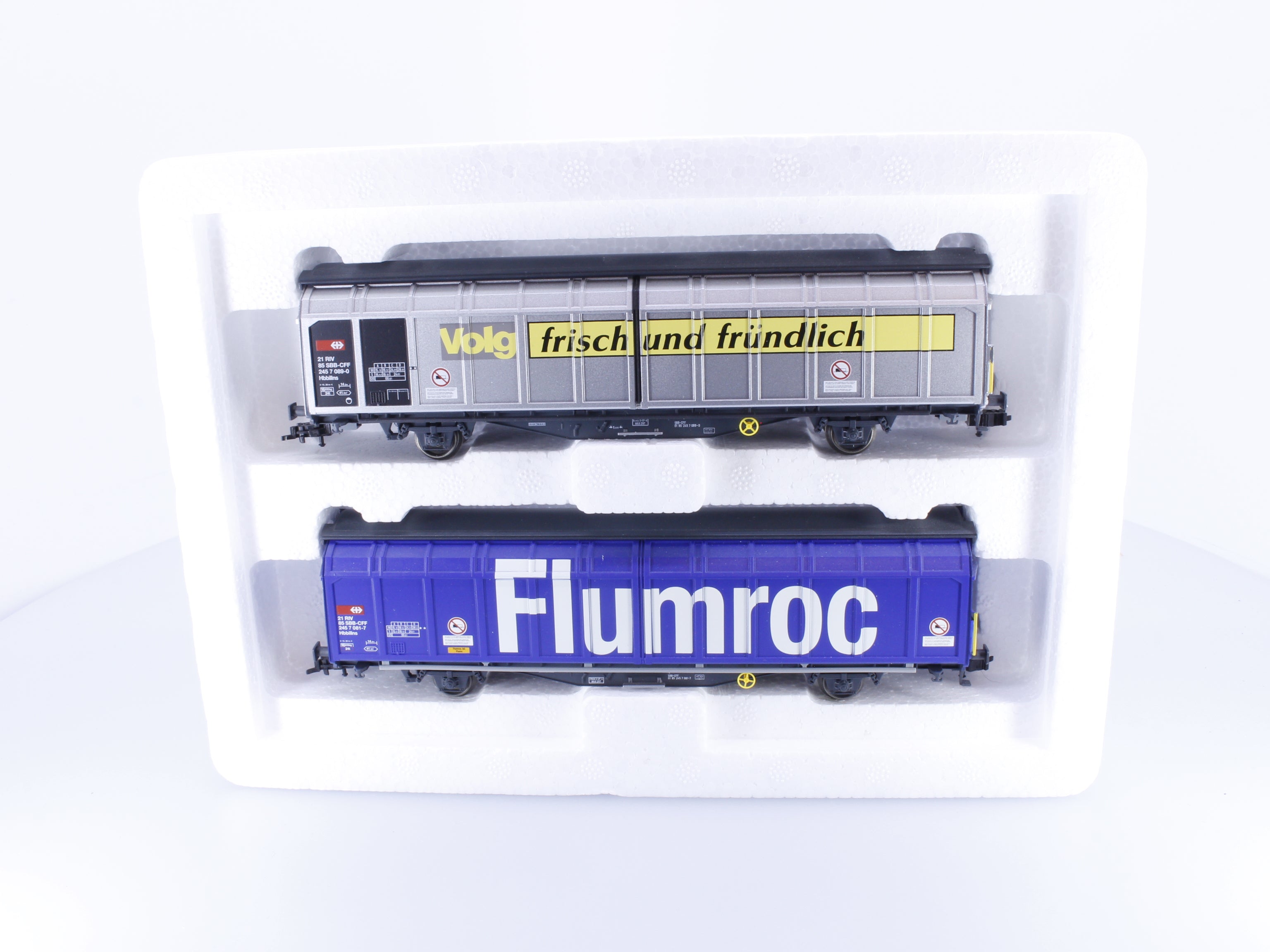Marklin 48024 HO SBB-CFF-FFS Set 2 Schiebewandwagen Volg, Flumroc 2457089-0