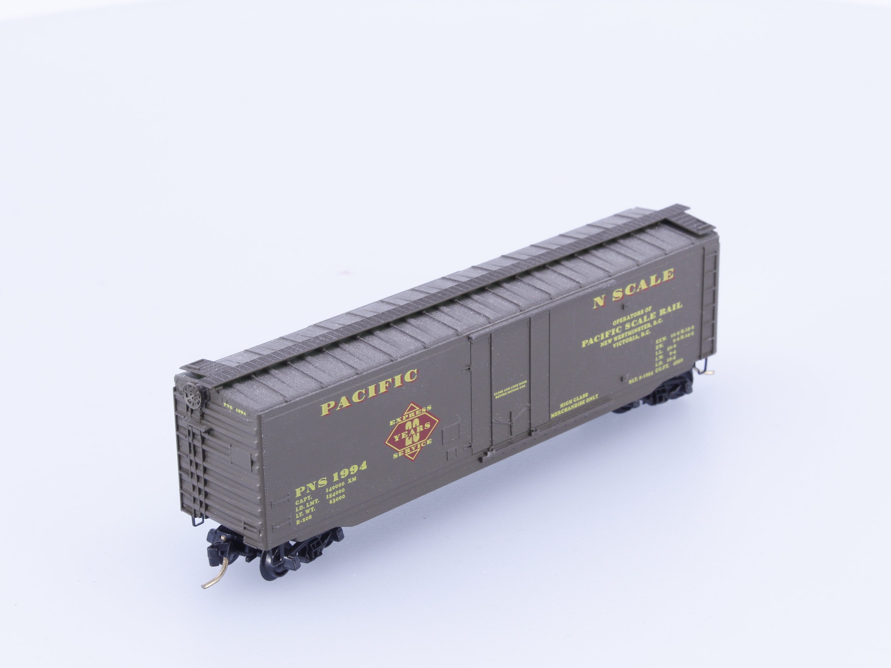 Pacific Scale Rail PNS1994 N Pacific N Scale 20 Year Anniversary 50' Boxcar PNS1994