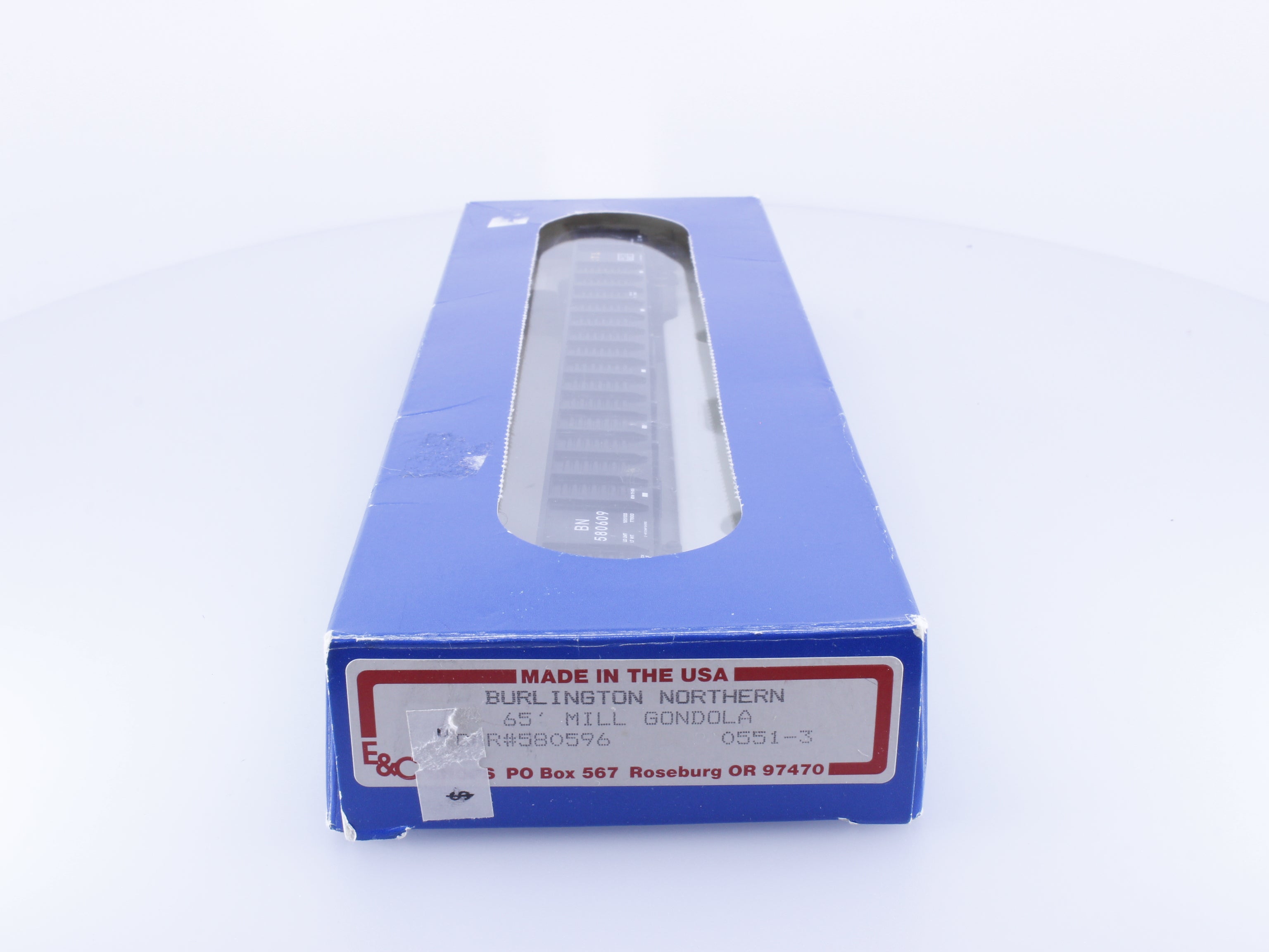 E&C Shops 0551-3 HO 65' Mill Gondola Burlington Northern (BN) 580596