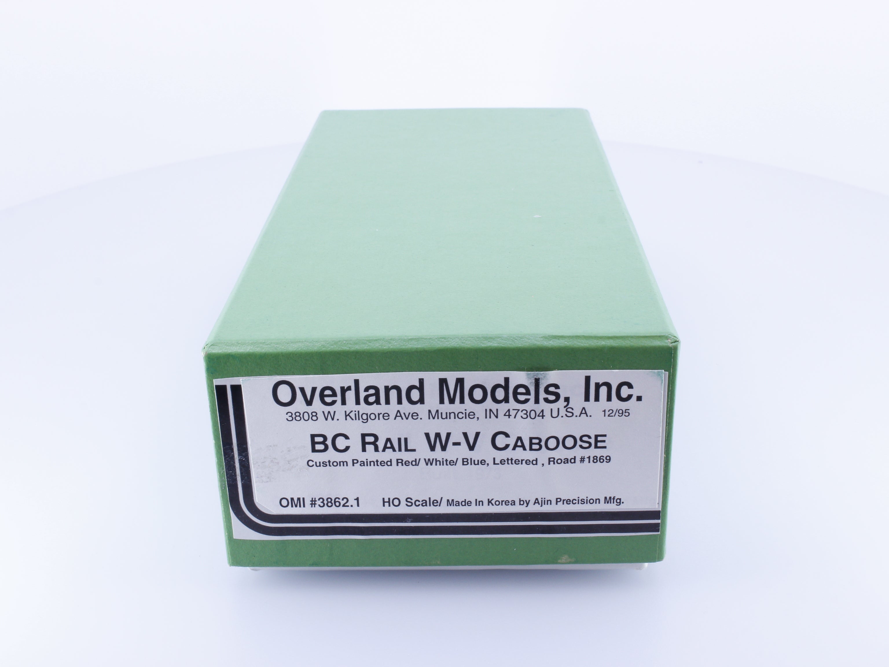 Overland 3862.1 HO Brass Wide Vision Caboose Factory Painted and Weathered BC Rail (BCOL) 1869