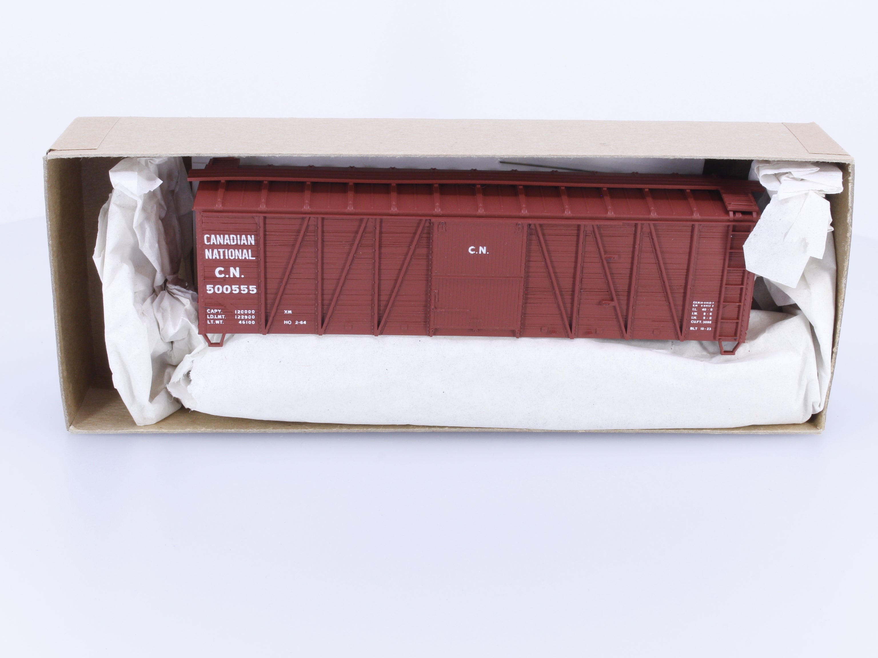 Accurail 4102.2 HO 40' Outside Braced Boxcar Wood Ends Kit Canadian National (CN) 500555