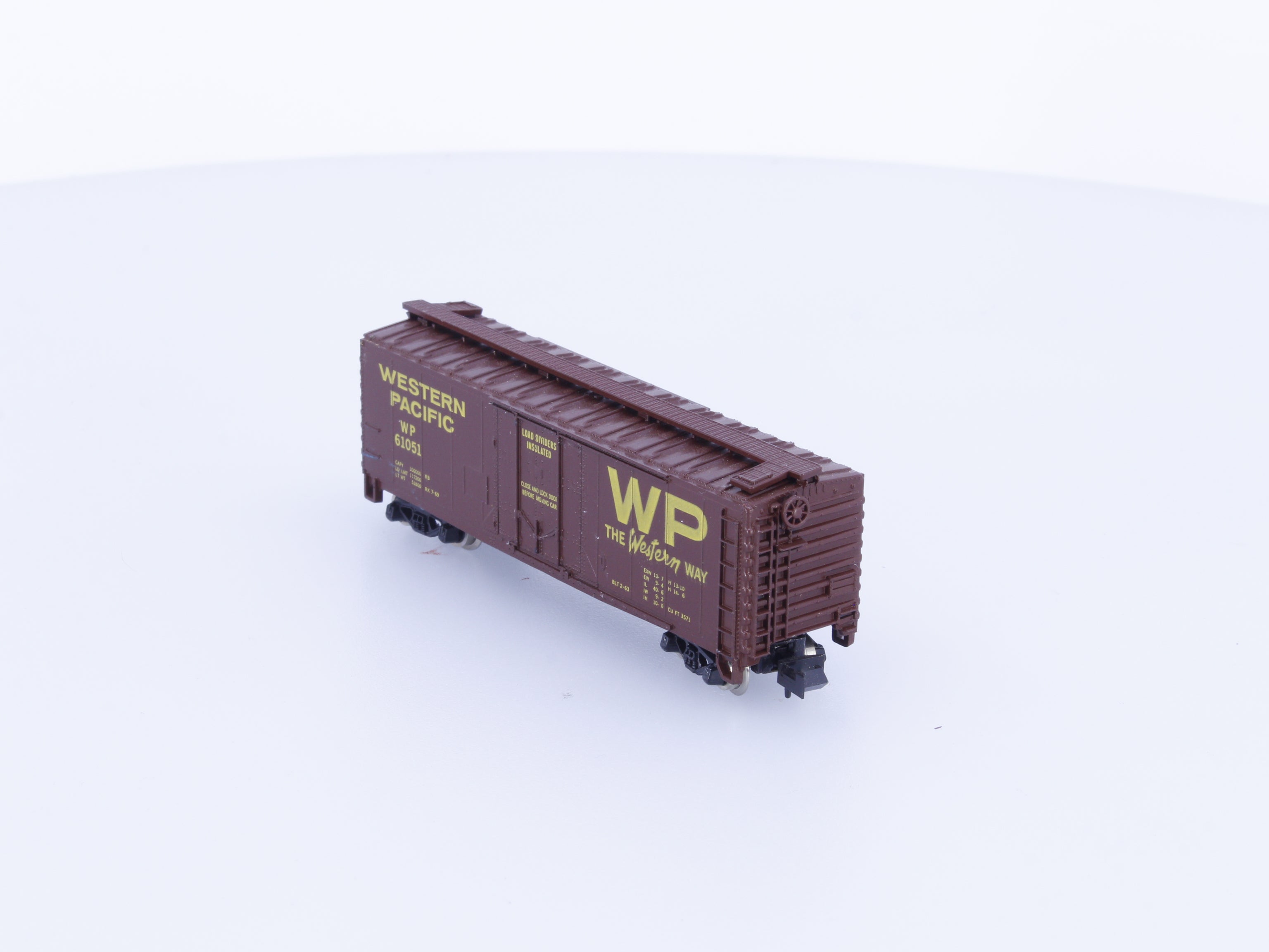 Atlas 3301 N 40' Standard Box Car, Plug Door Western Pacific (WP) 61051