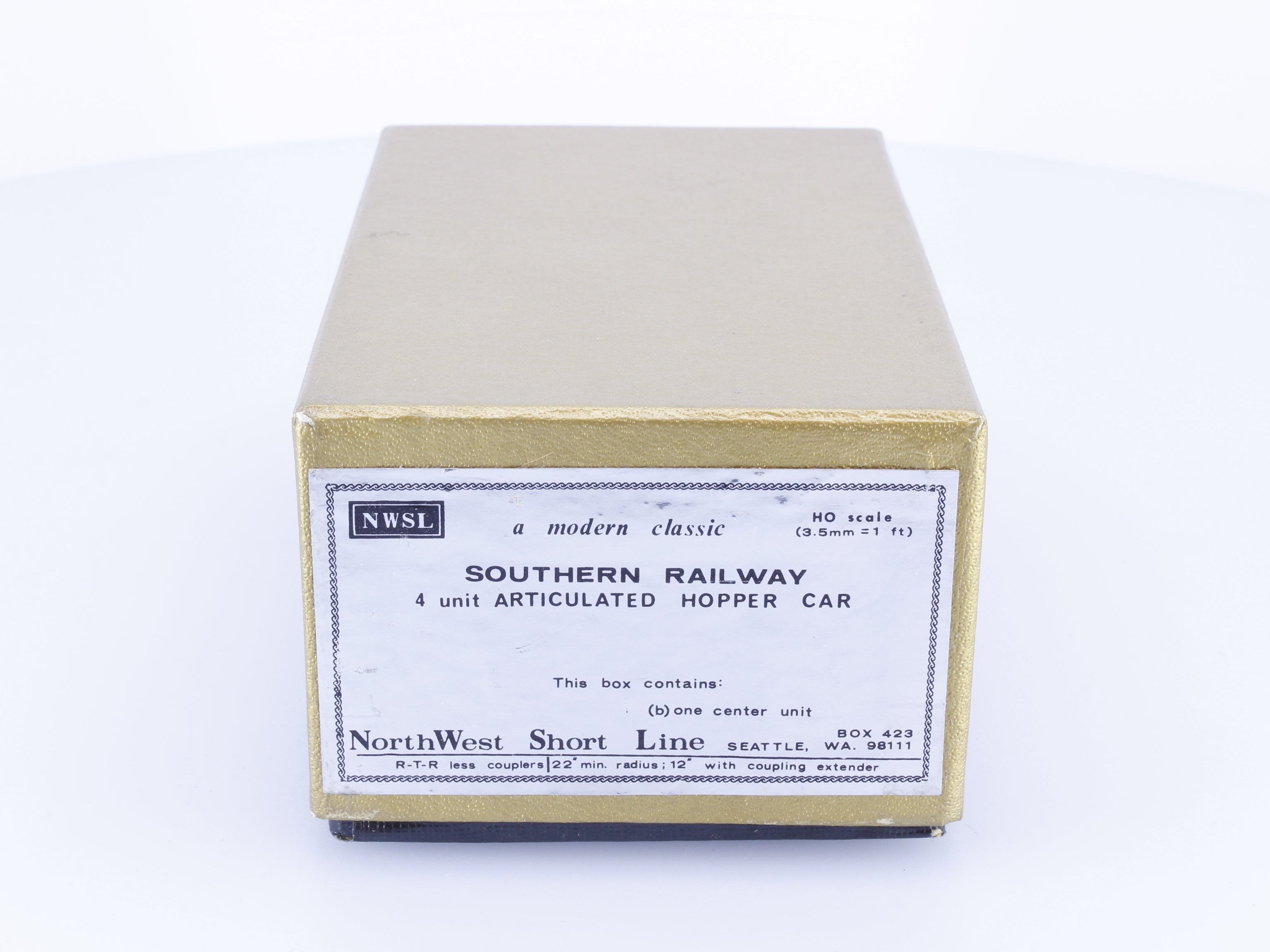 Northwest Short Line SR4UAHC HO Brass Articulated Hopper Car Center Unit #2 Southern Railway (SOU)