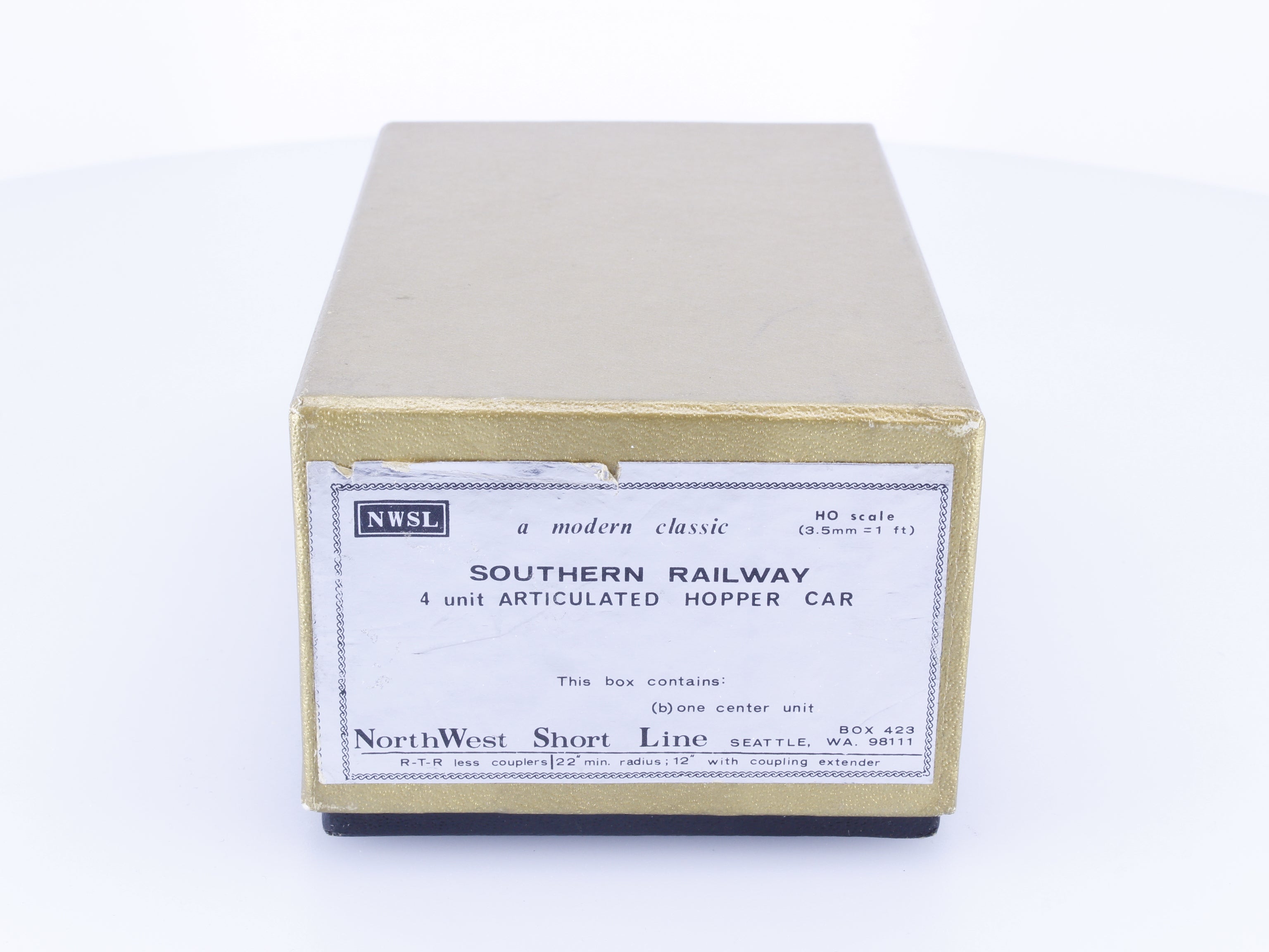 Northwest Short Line SR4UAHC HO Brass Articulated Hopper Car Center Unit Southern Railway (SOU)