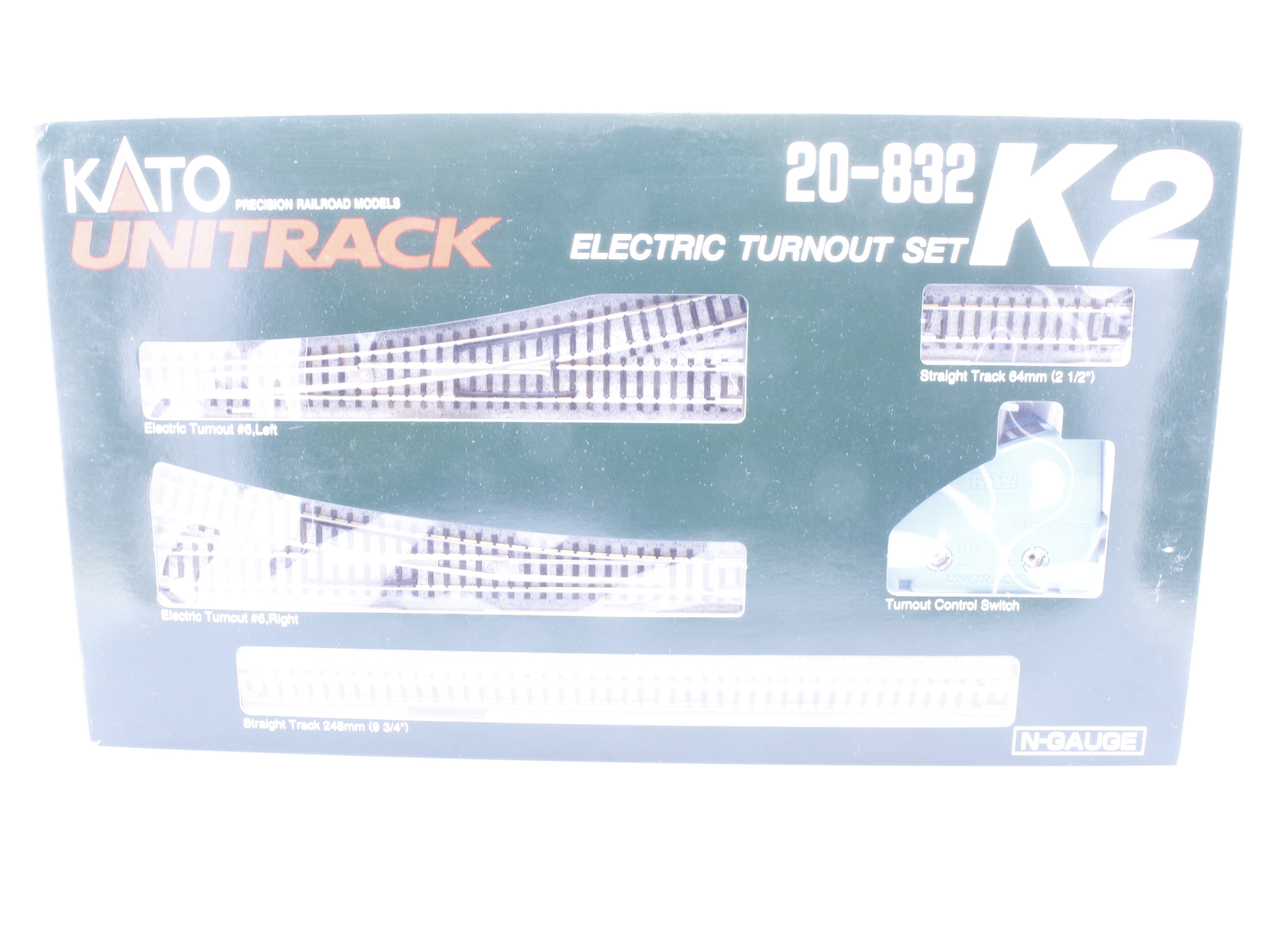 Kato 20832 N Unitrack K2 Electric Turnout Set