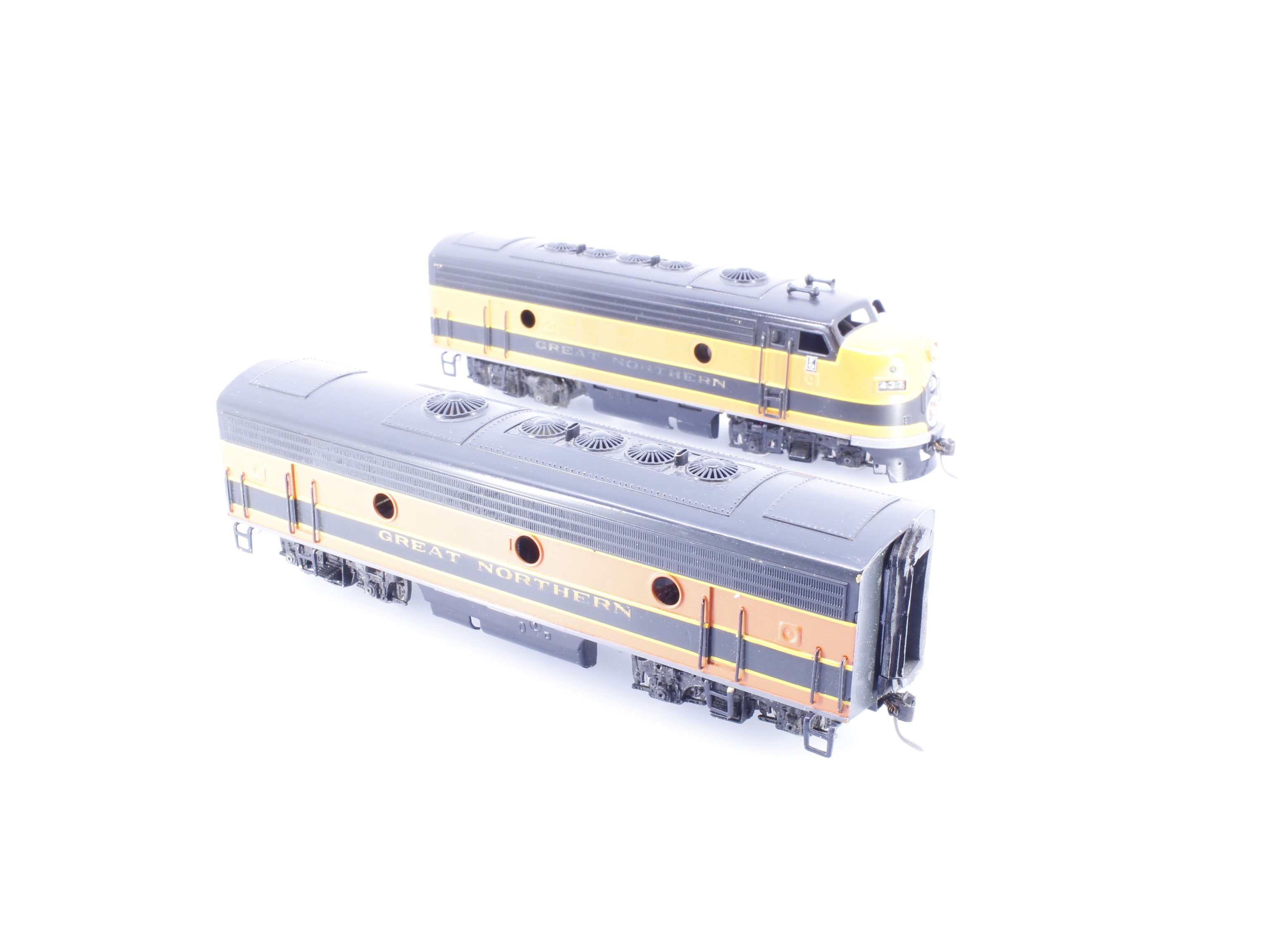Tenshodo 437 HO Brass Powered F9A and Unpowered F9B Diesel Locomotive Great Northern (GN) 437 Analog DC