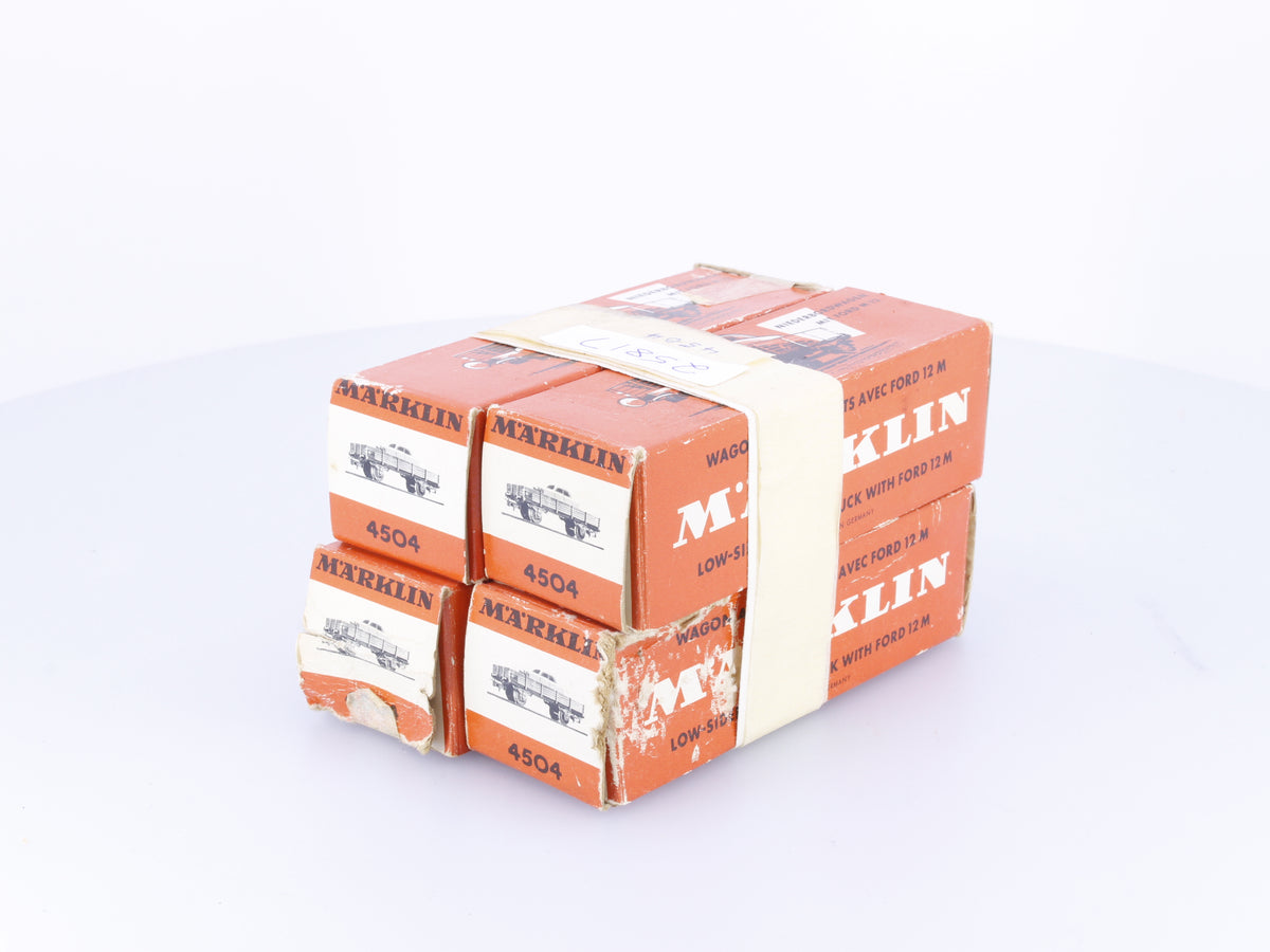 Marklin 4504 HO DB 4 x Low Side Flat Car with Single Car Load