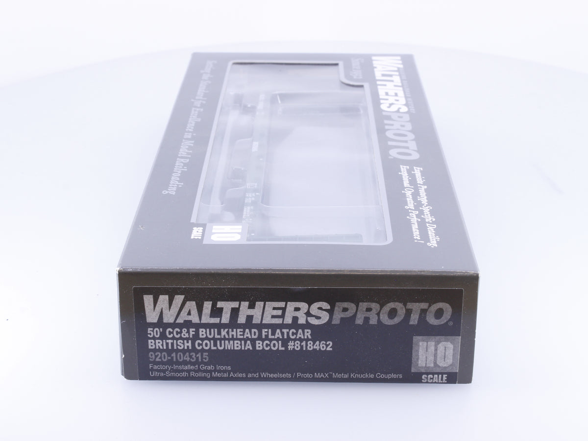 Walthers 920-104315 HO 50' CC&F Bulkhead Flatcar BC Rail (BCOL) 818462