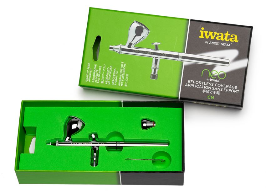 Iwata N4500 NEO CN Gravity Feed Airbrush - w. 1/3oz & 1/16oz cups