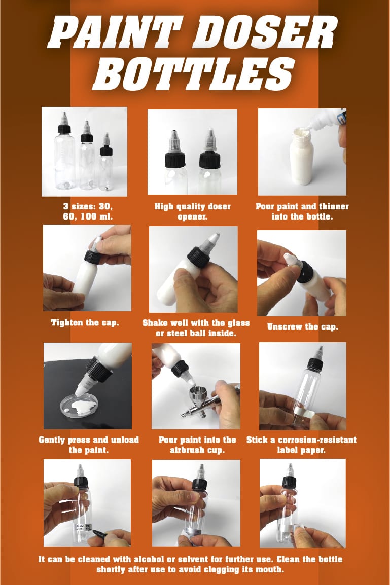 AK Interactive AK9046 Paint Doser Bottles - 4 pcs - 30ml