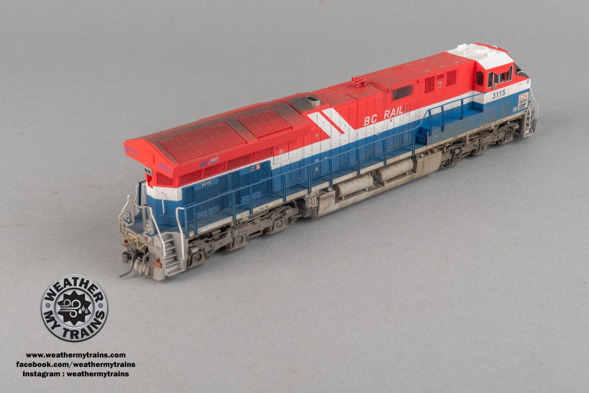 Intermountain HO 497110 GE ET44C4 Tier 4 - DCC - CN 3115 BC Rail Heritage - Custom Weathered by Weather My Trains