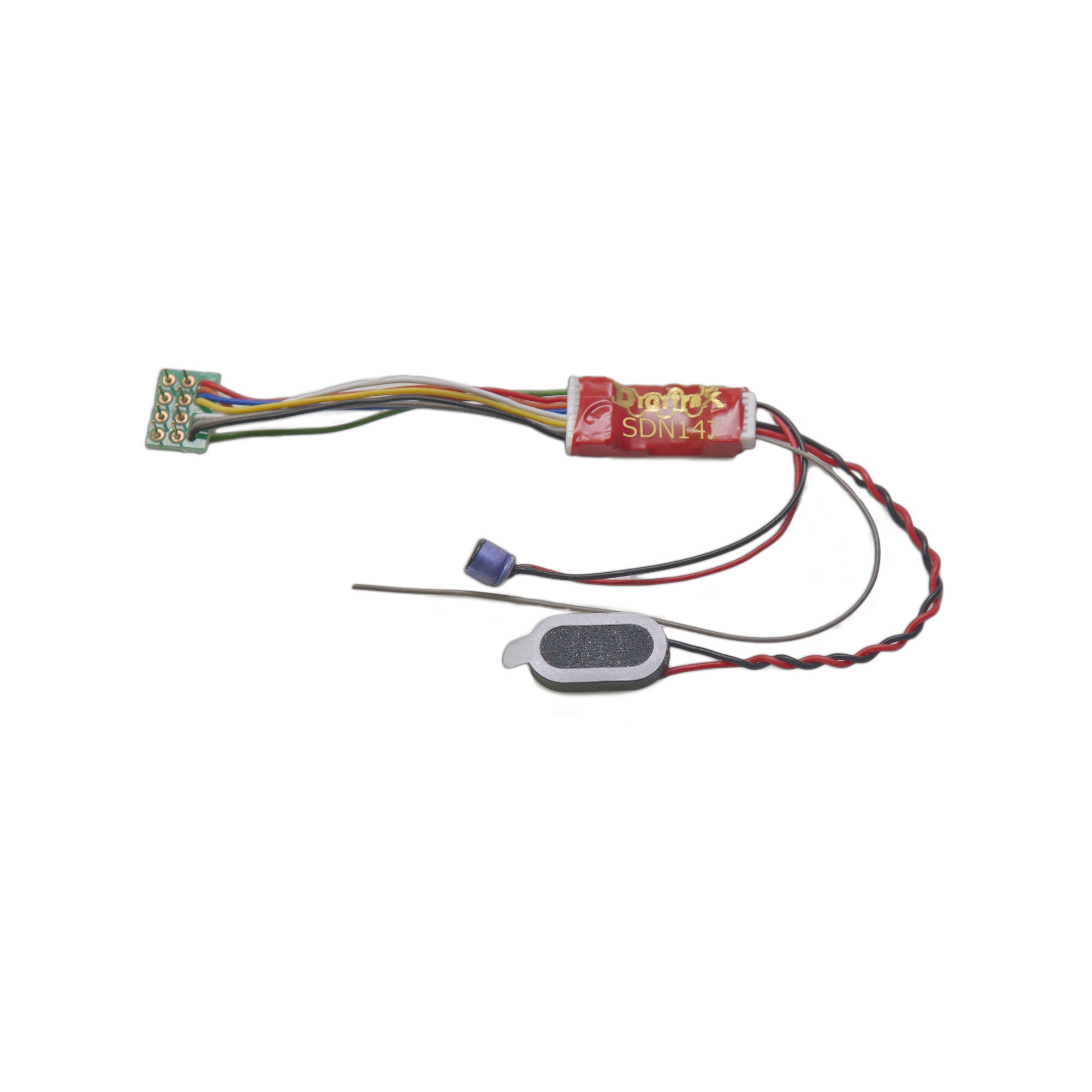 Digitrax SDN147PS N Sound Decoder 8 bit sound Med Plug/1.2" Wires (for HO, too!) (1 amp) (4 func)