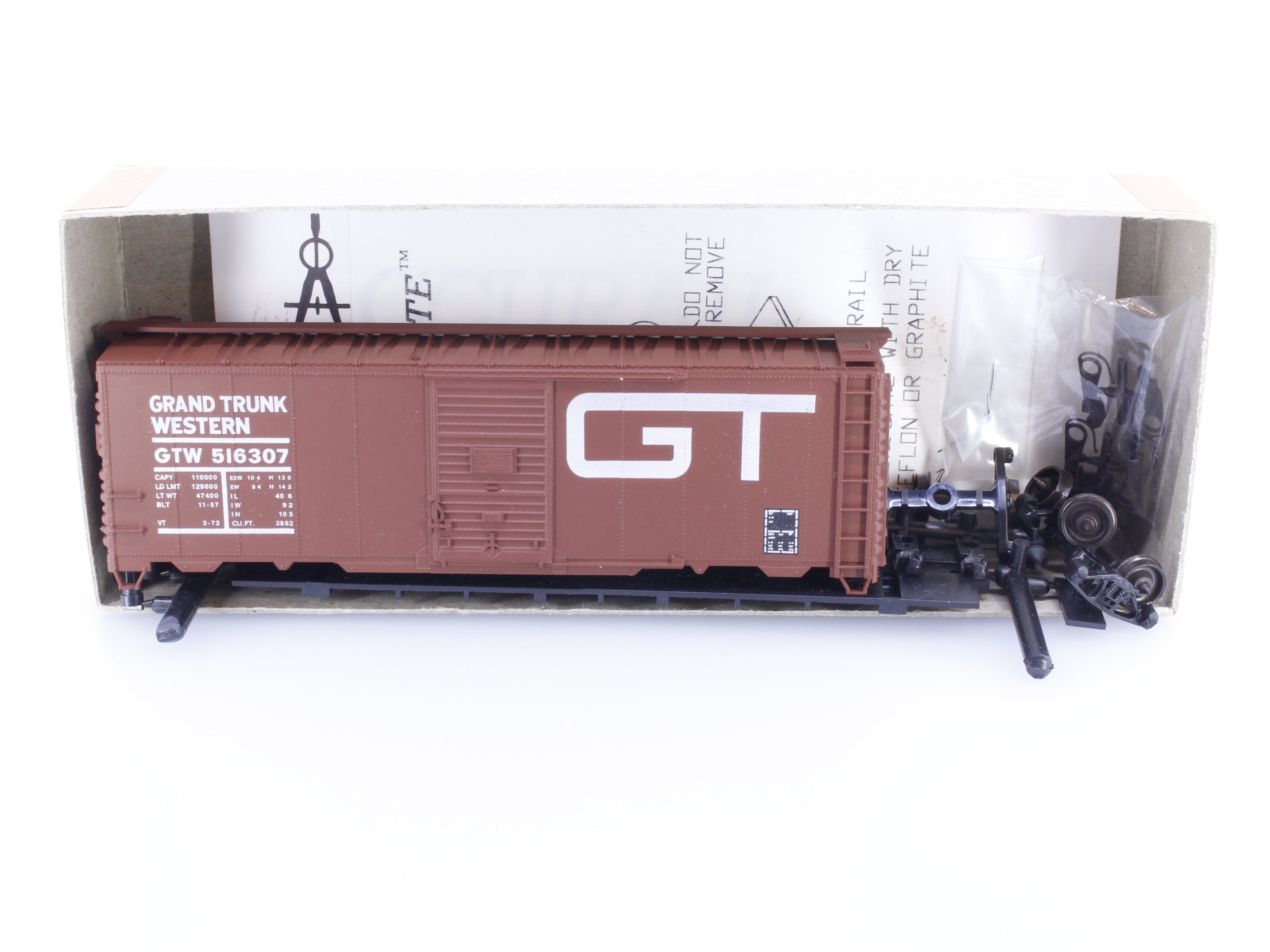 Accurail 1543 HO AAR 40' Steel Box Car Kit Grand Trunk Western (GTW) 516307