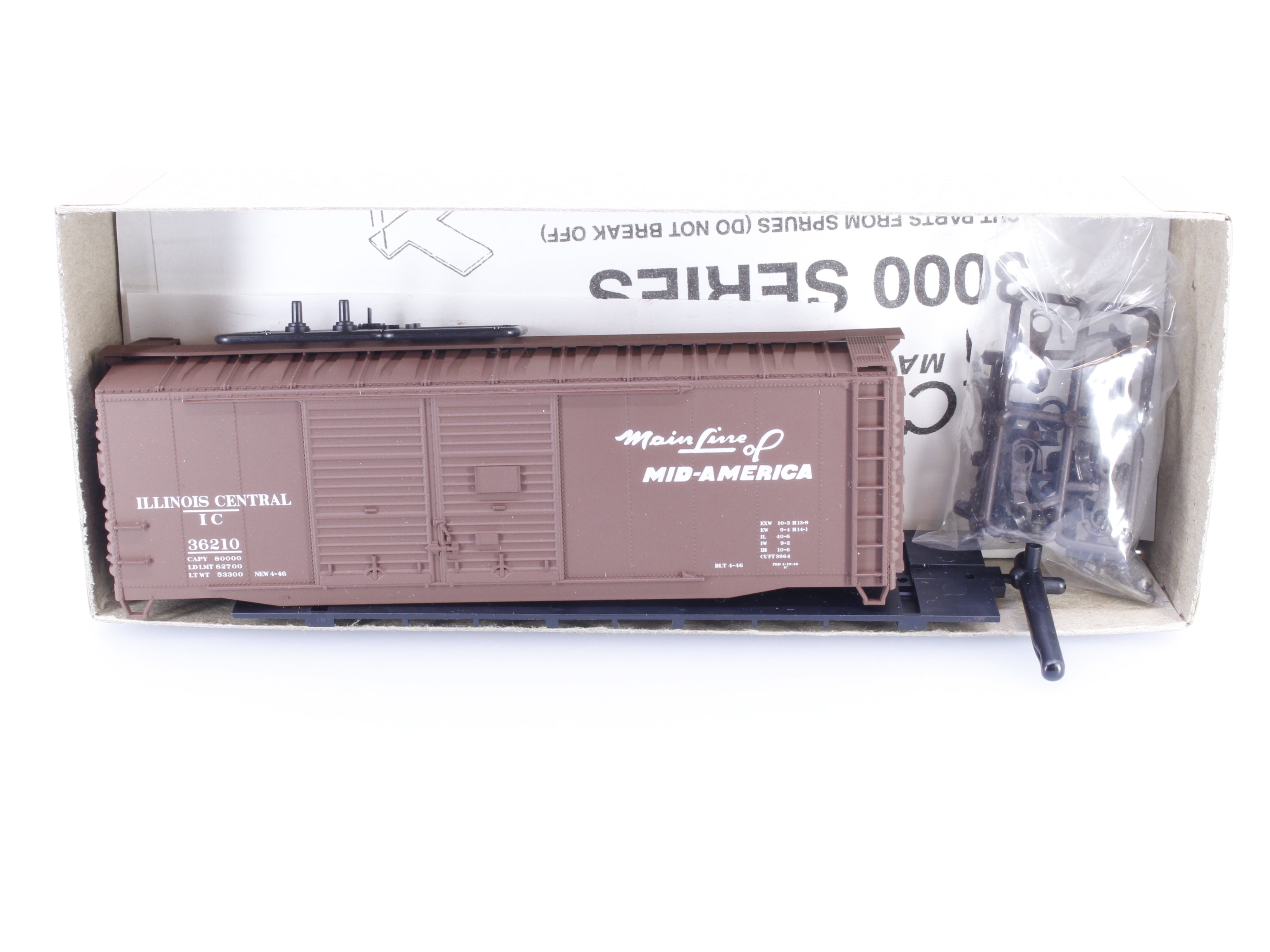 Accurail 3623 HO 40' Double Door Steel Box Car Kit Illinois Central (IC) 36210