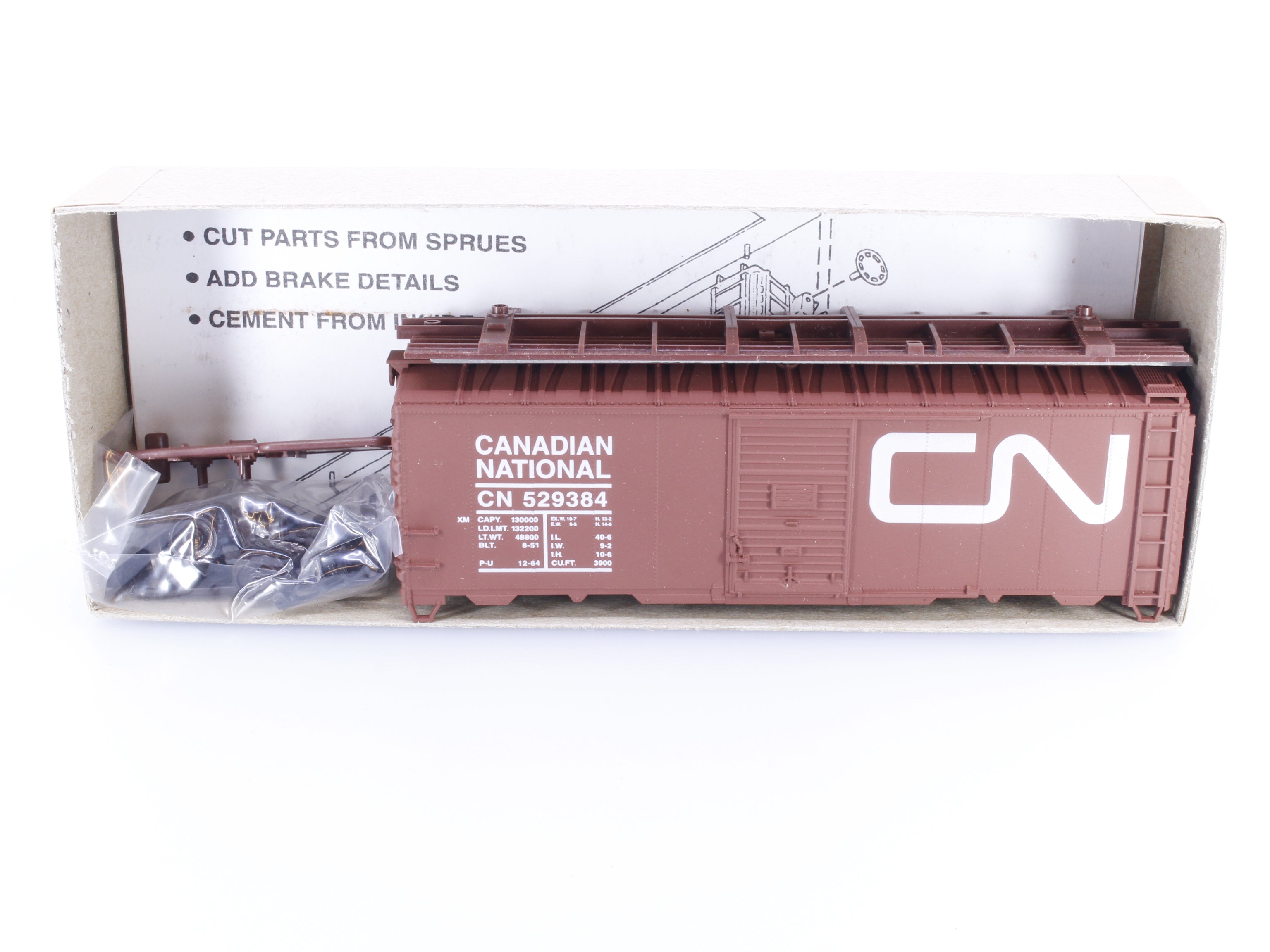Accurail 3533 HO 40' Steel AAR Box Car Kit Canadian National (CN) 529384